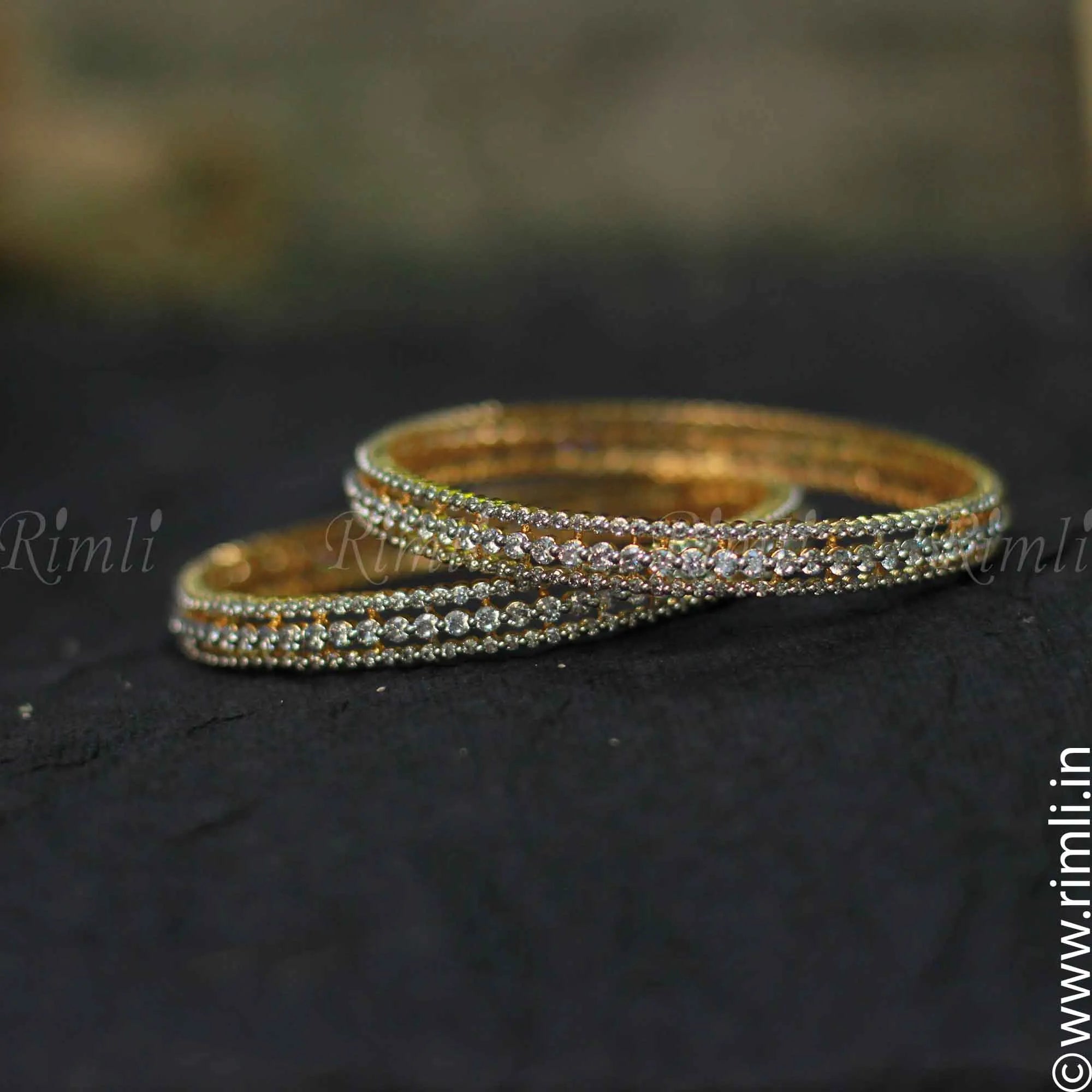 White Stone Bangle - Rimli Boutique