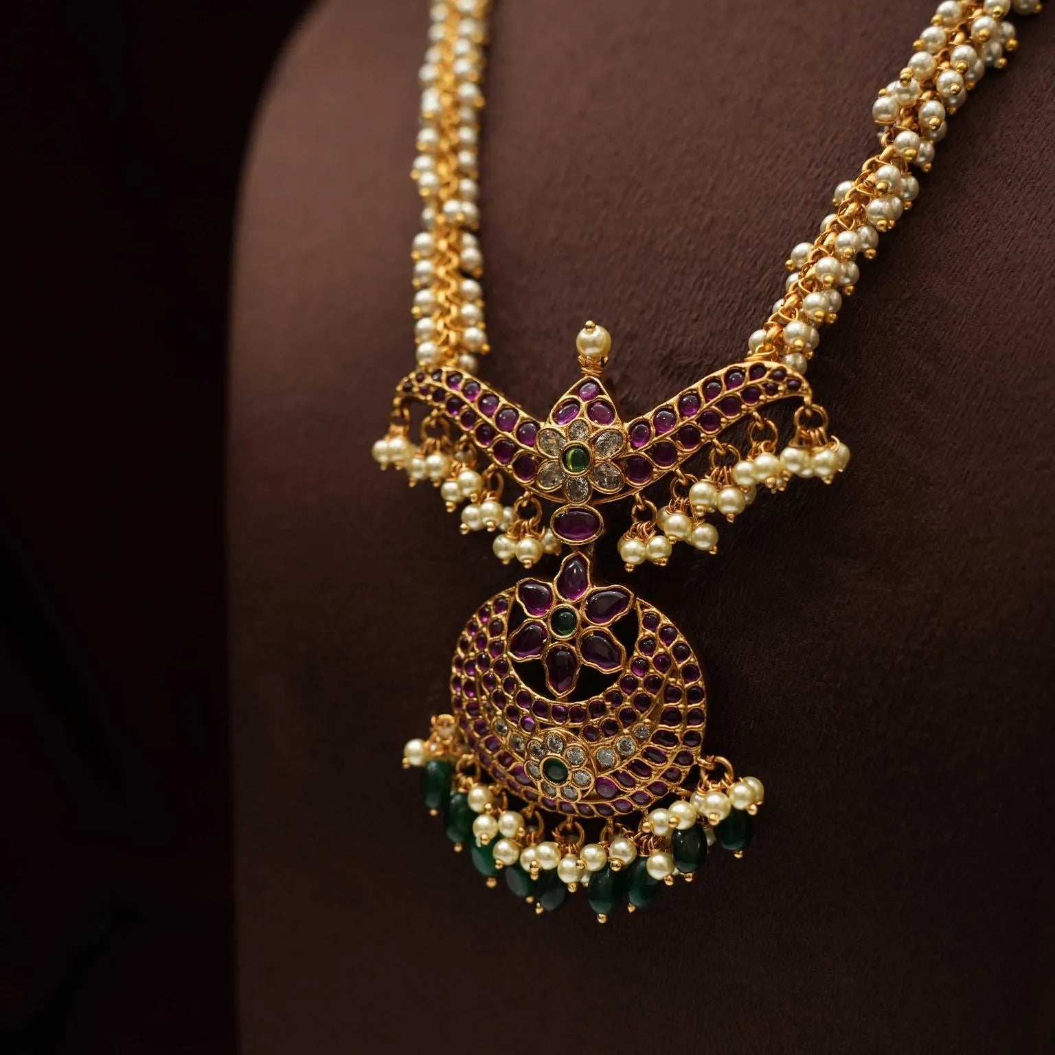 RIsha Pearl Polki Necklace - Rimli Boutique