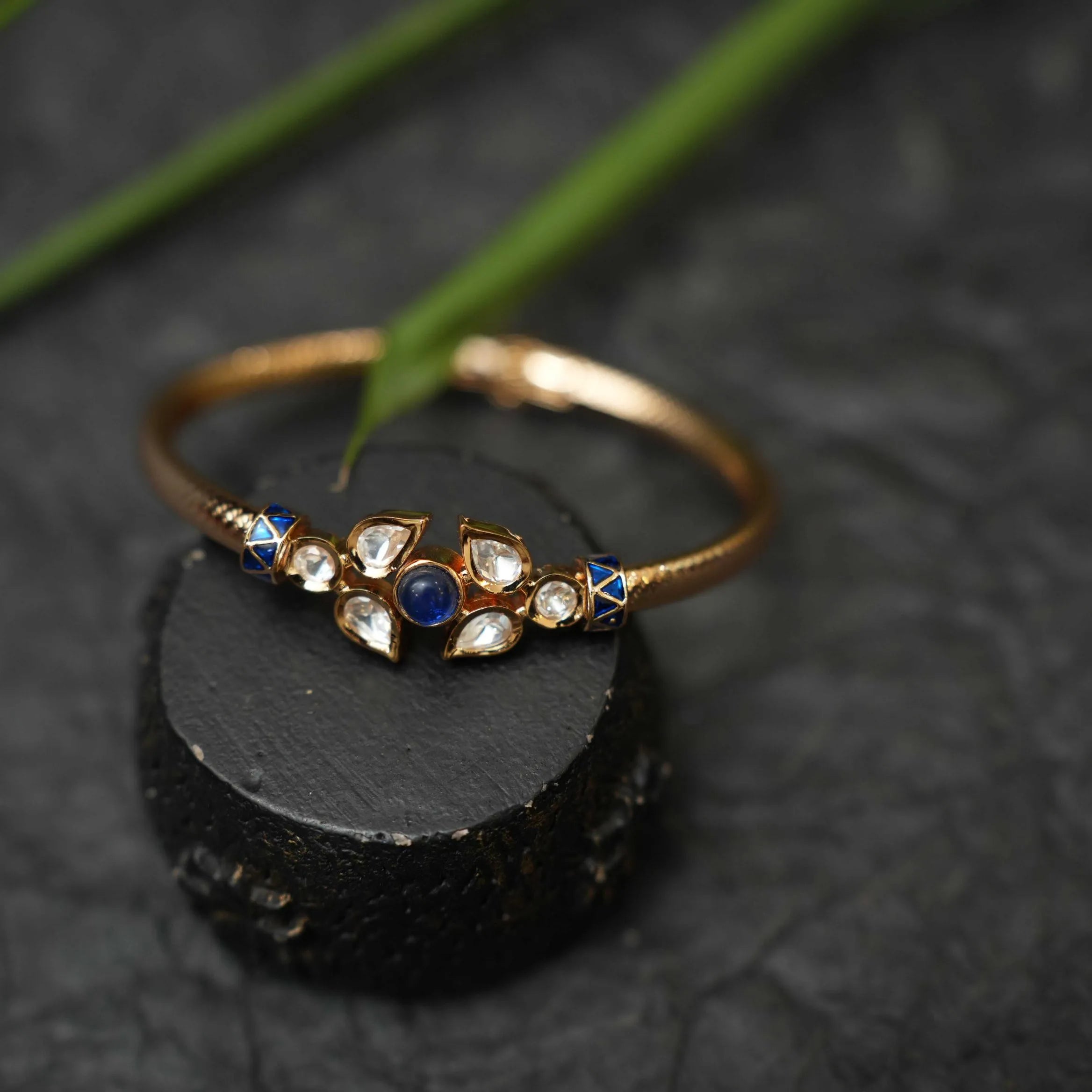 Rabiya Kundan Bracelet - Blue