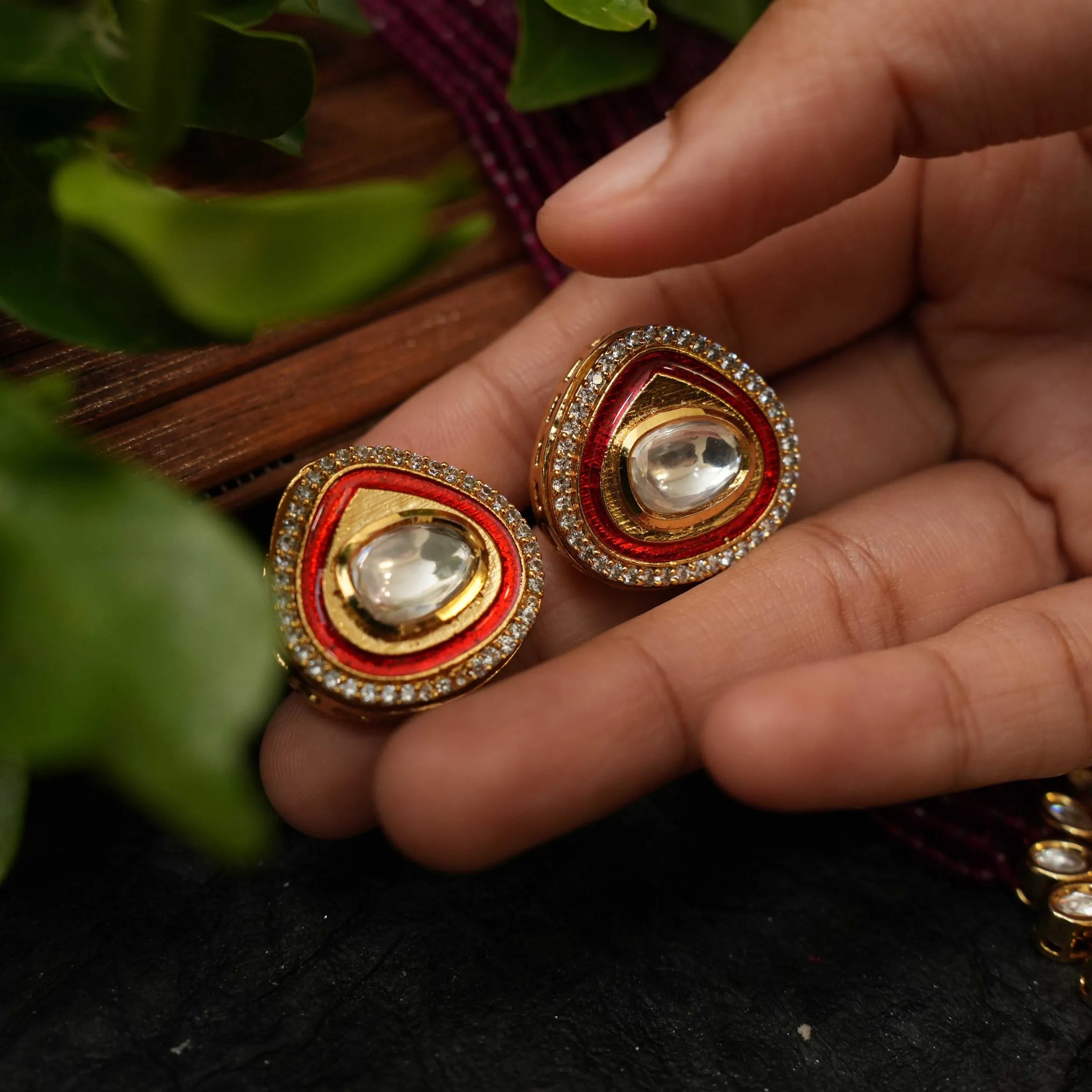 Ragini Beaded Necklace - Magenta