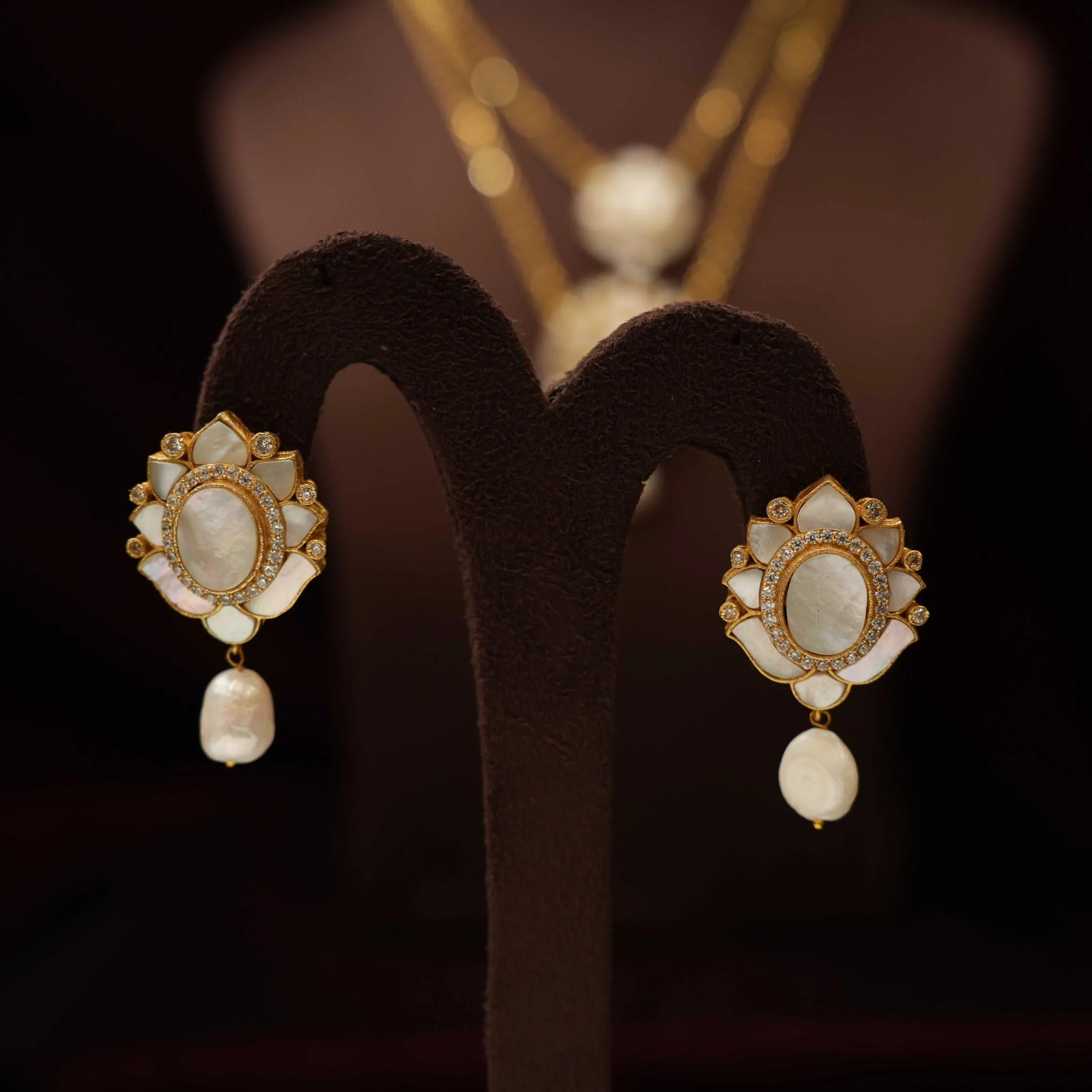 Rahi Layered Polki Chain - White - Rimli Boutique