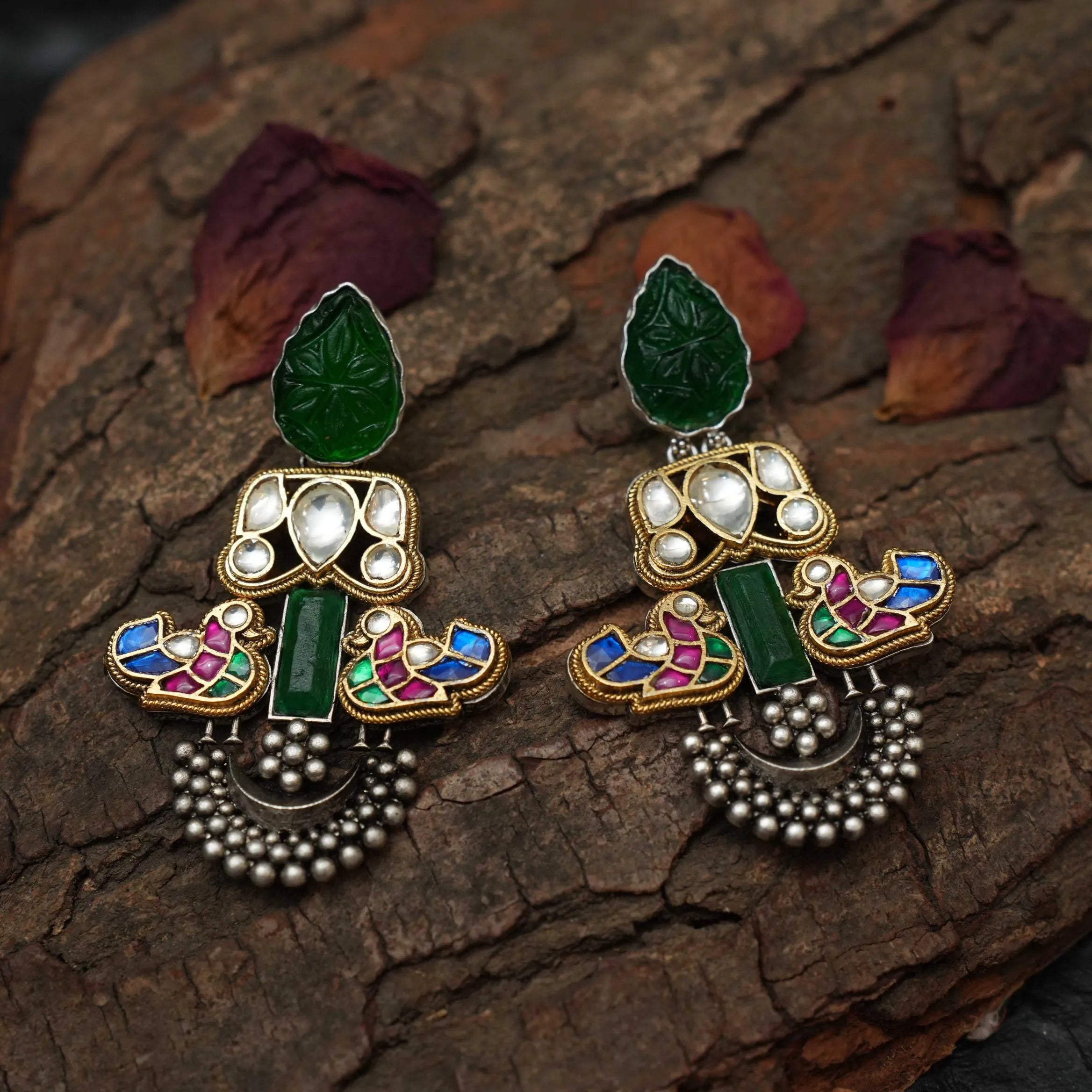 Raiden Antique Earrings - Green