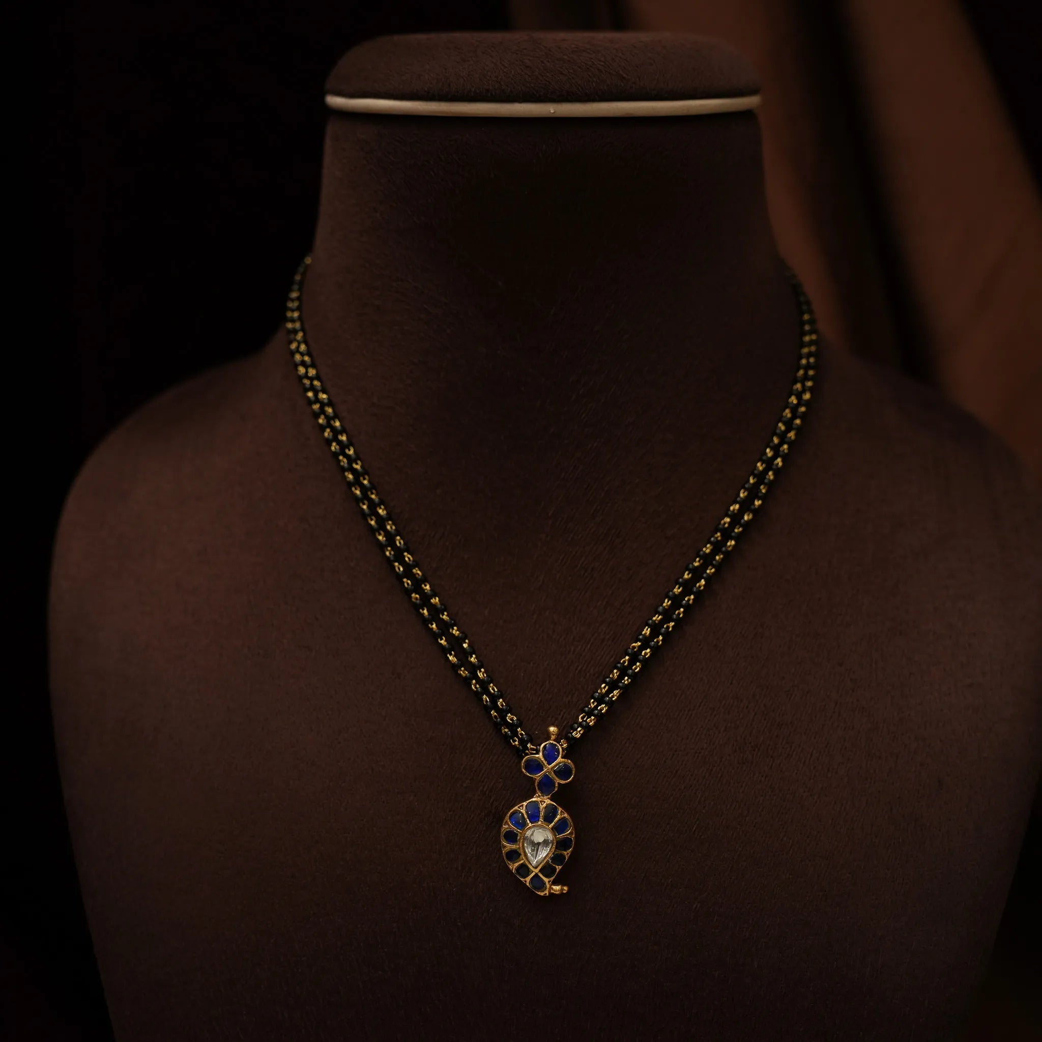 Rajani Antique Mangalsutra Necklace - Blue