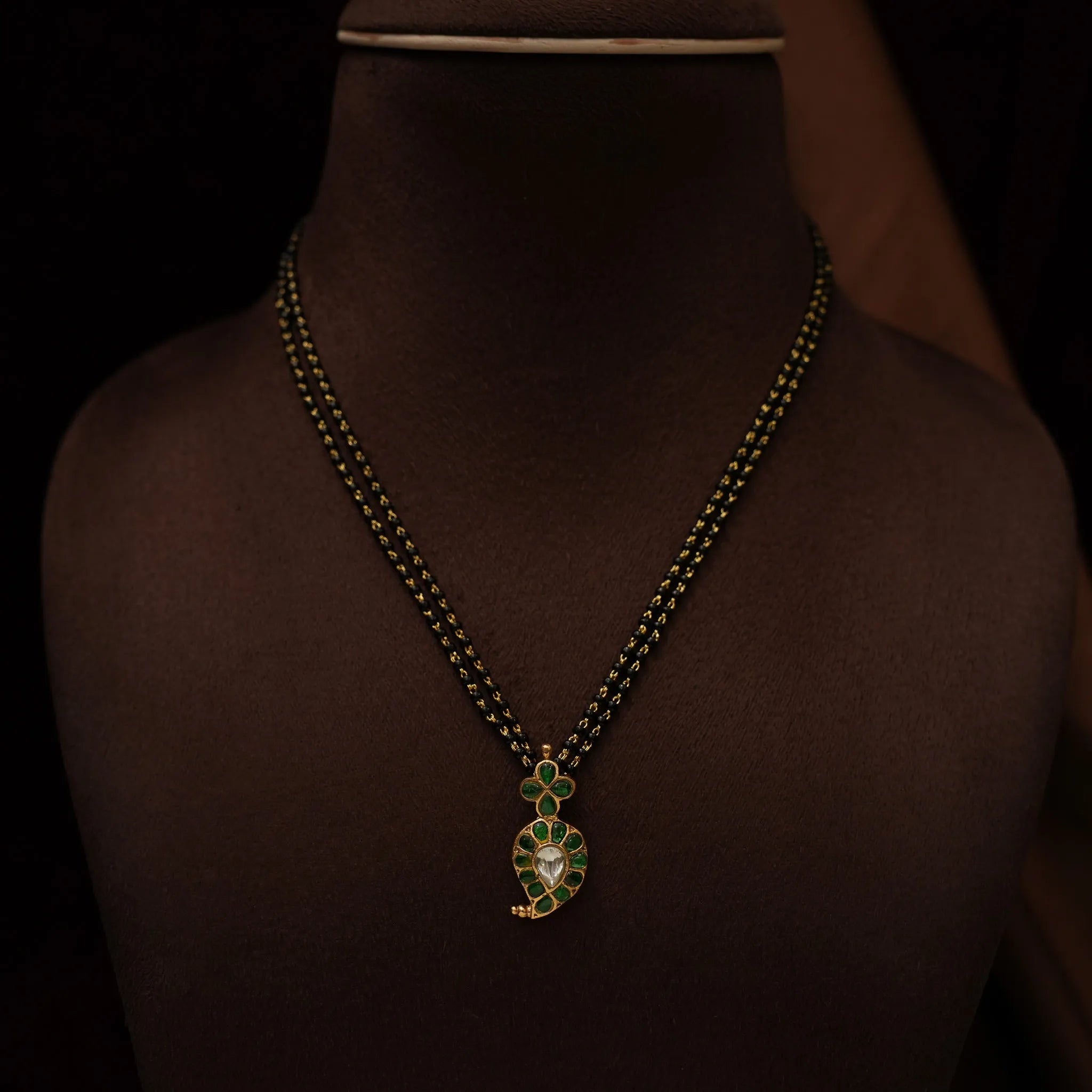 Rajani Antique Mangalsutra Necklace -Green