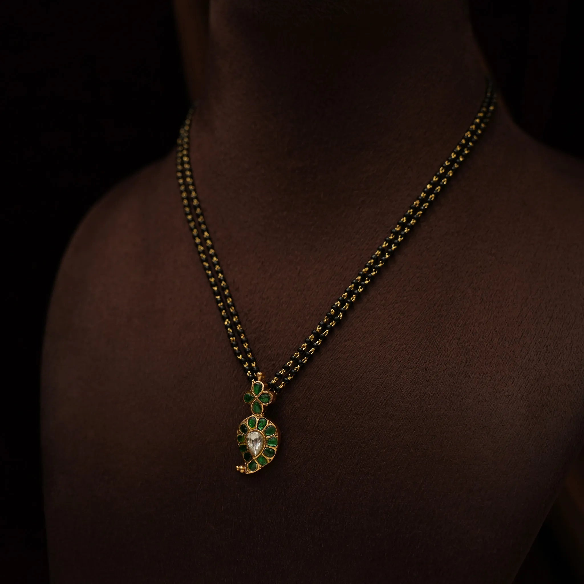 Rajani Antique Mangalsutra Necklace -Green