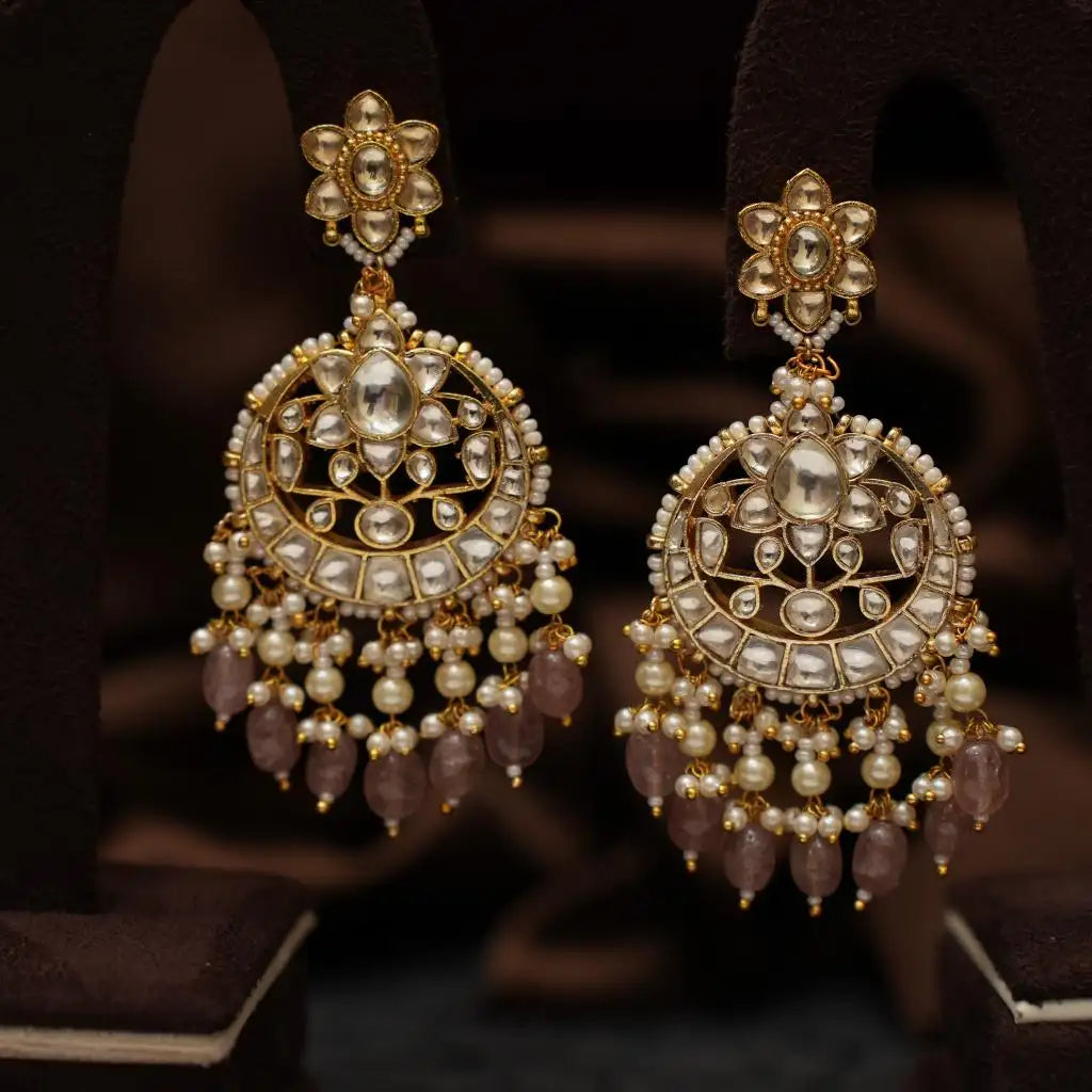 Ramhi Polki Chandbali Earrings