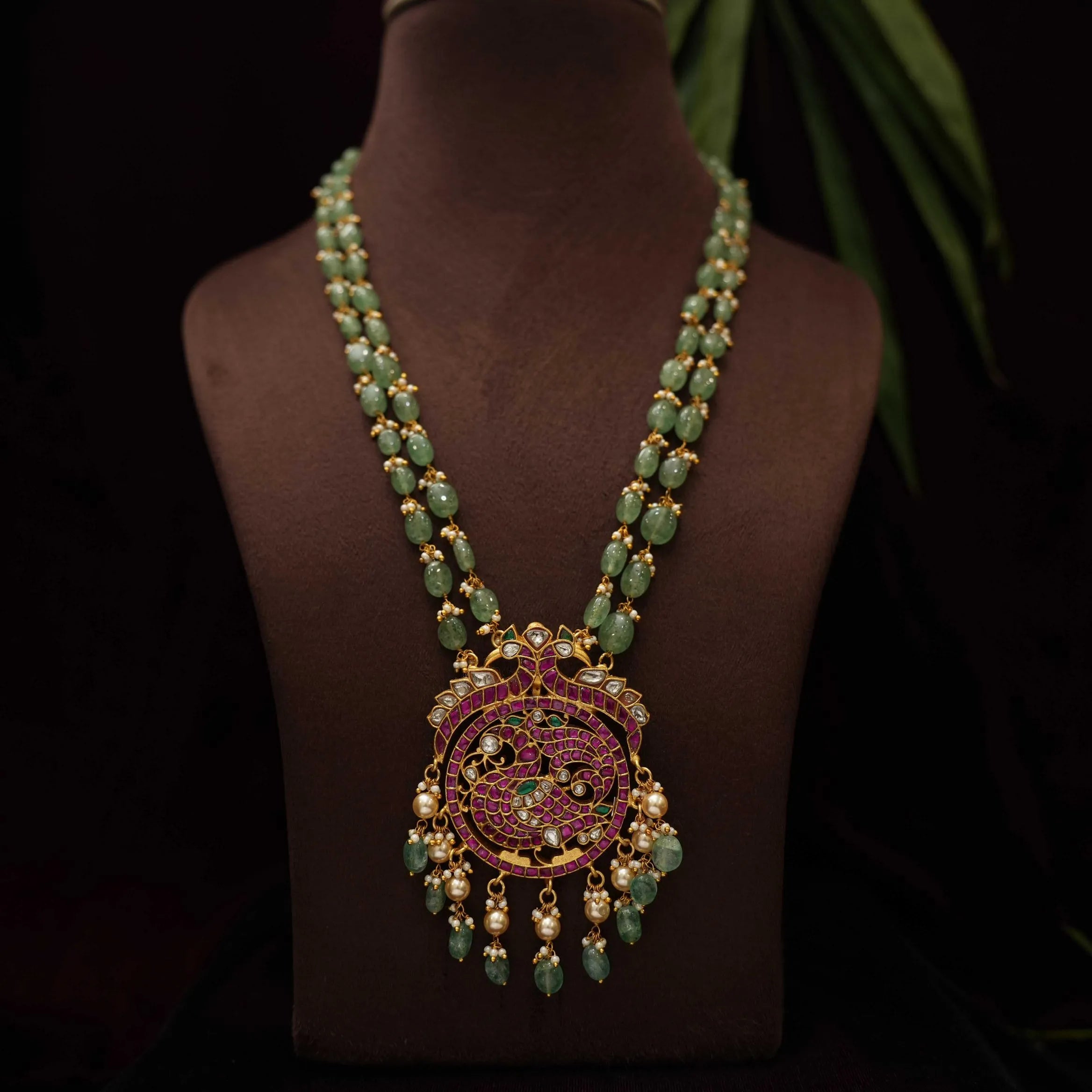 Ramya Beaded Polki Necklace - Rimli Boutique
