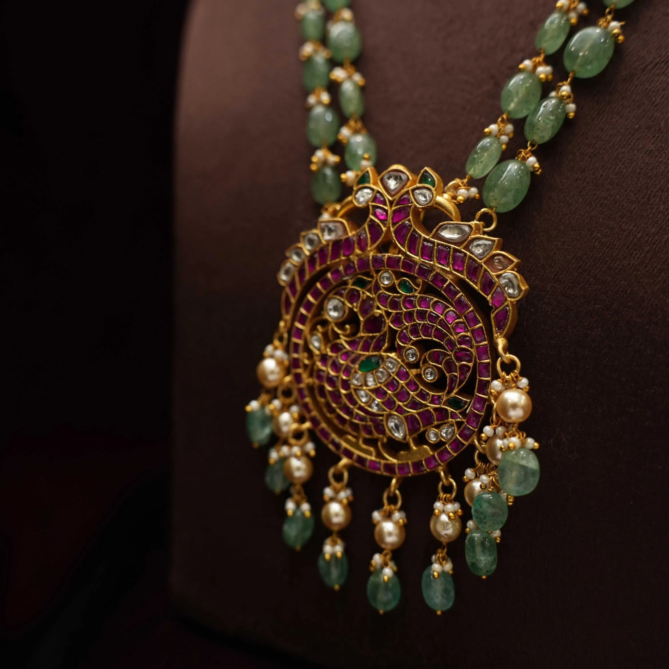Ramya Beaded Polki Necklace - Rimli Boutique