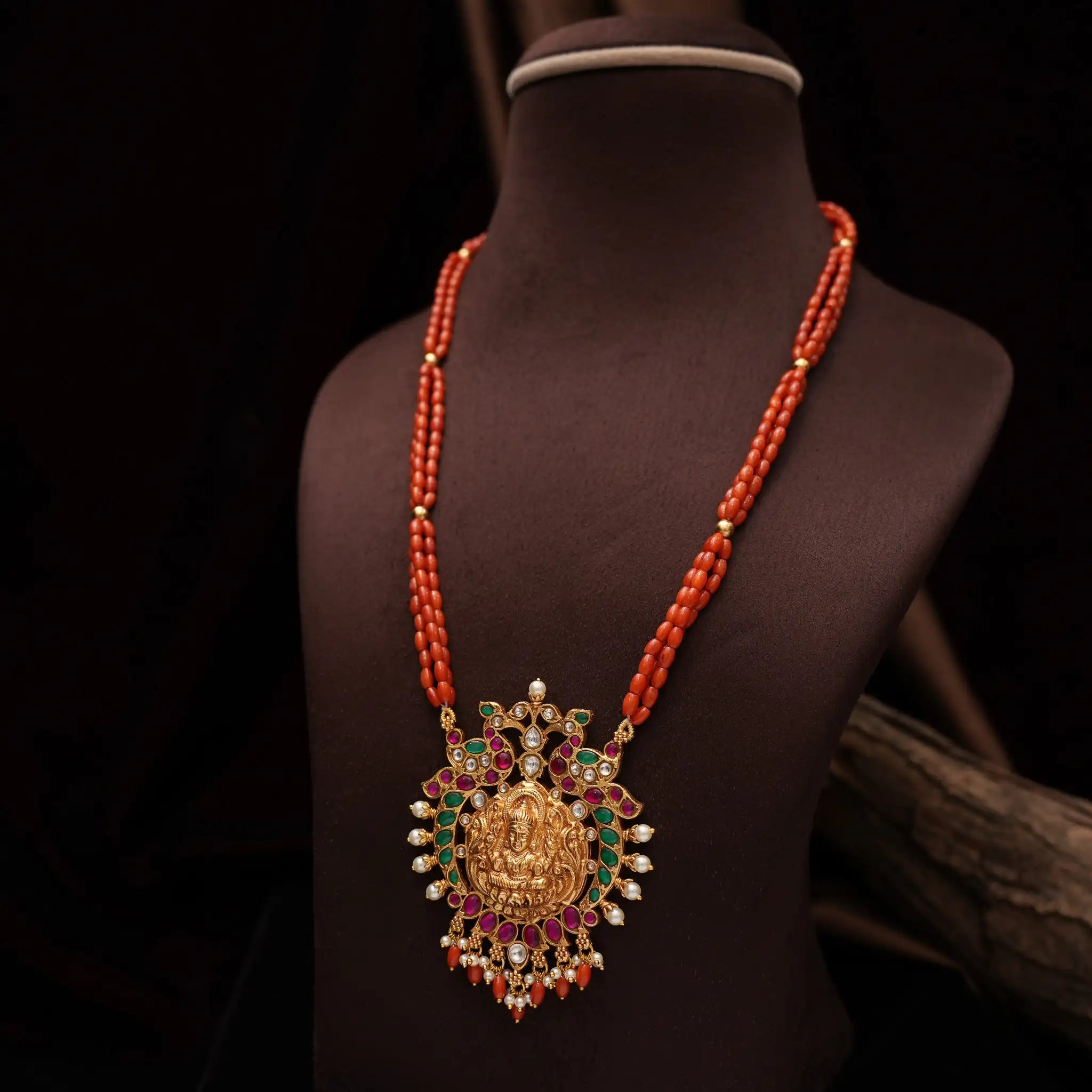 Ranjana Beaded Coral Necklace