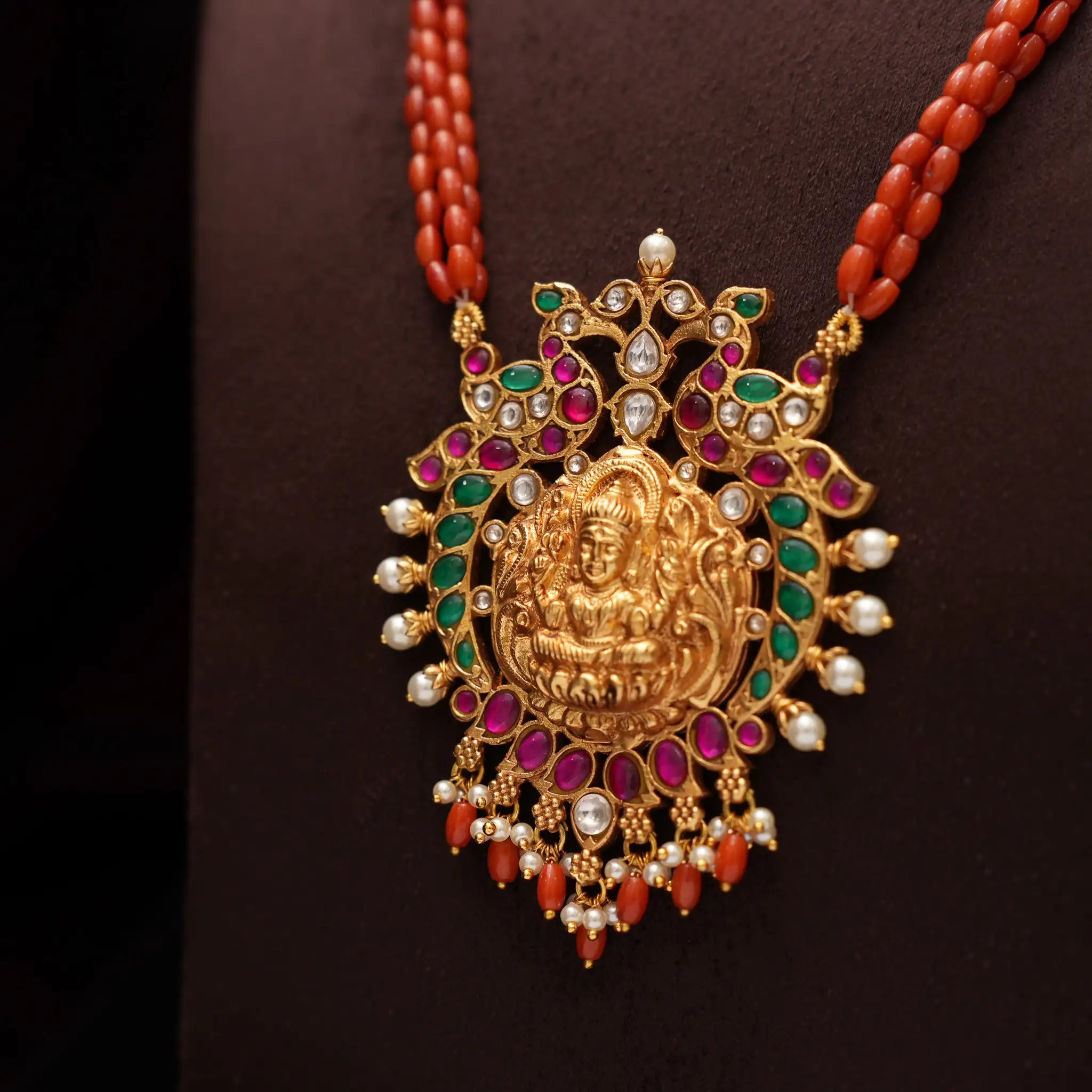 Ranjana Beaded Coral Necklace