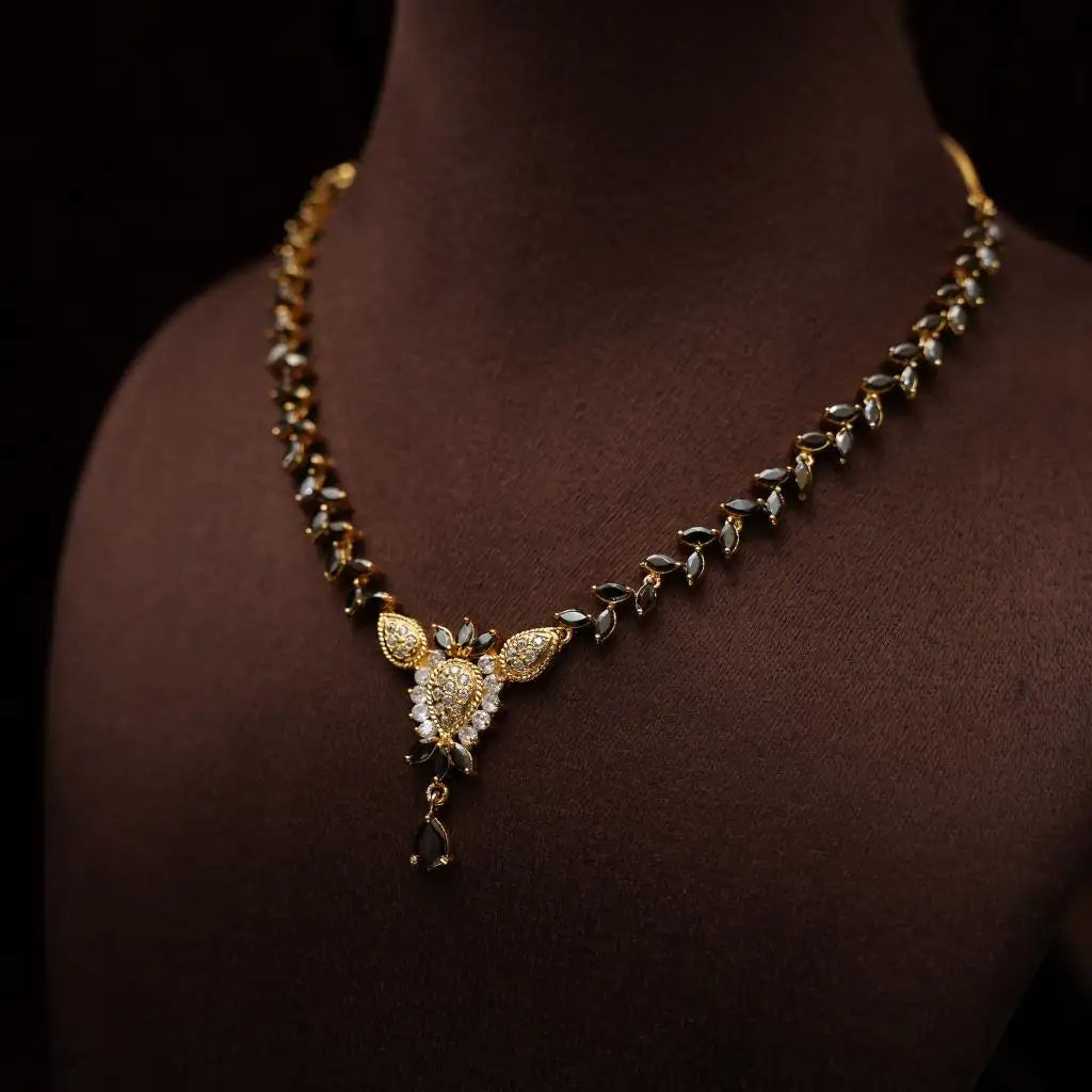 Ranjana Zircon Black Necklace