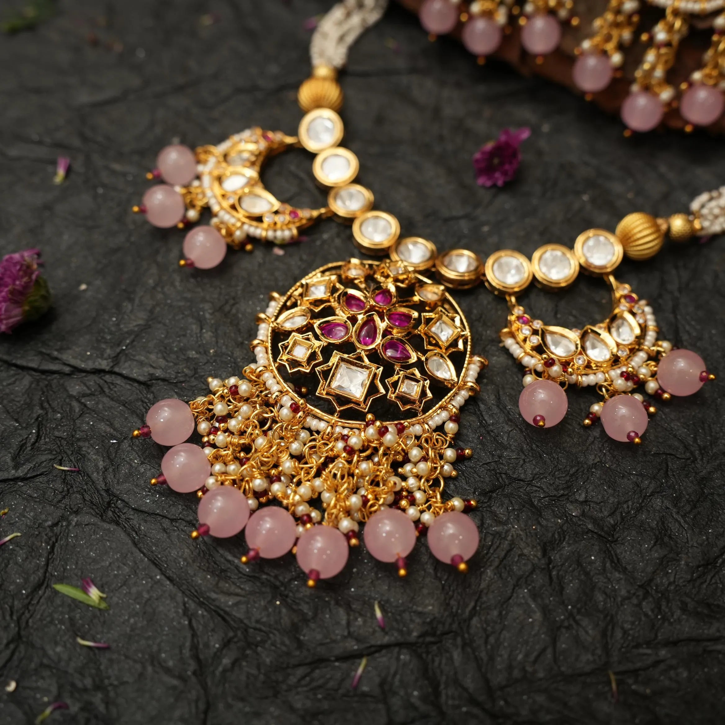 Rashana Pastel Chand Necklace Set