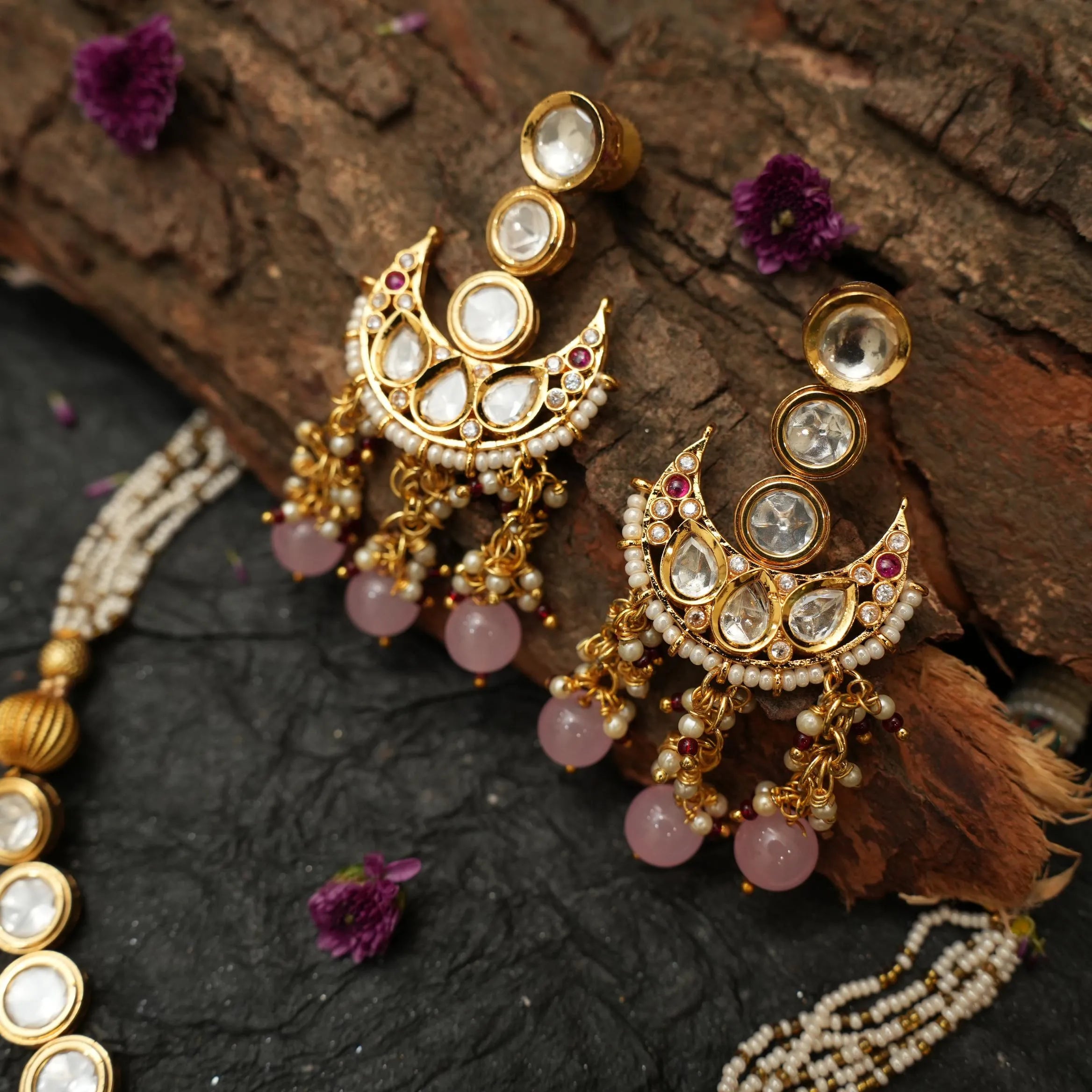 Rashana Pastel Chand Necklace Set