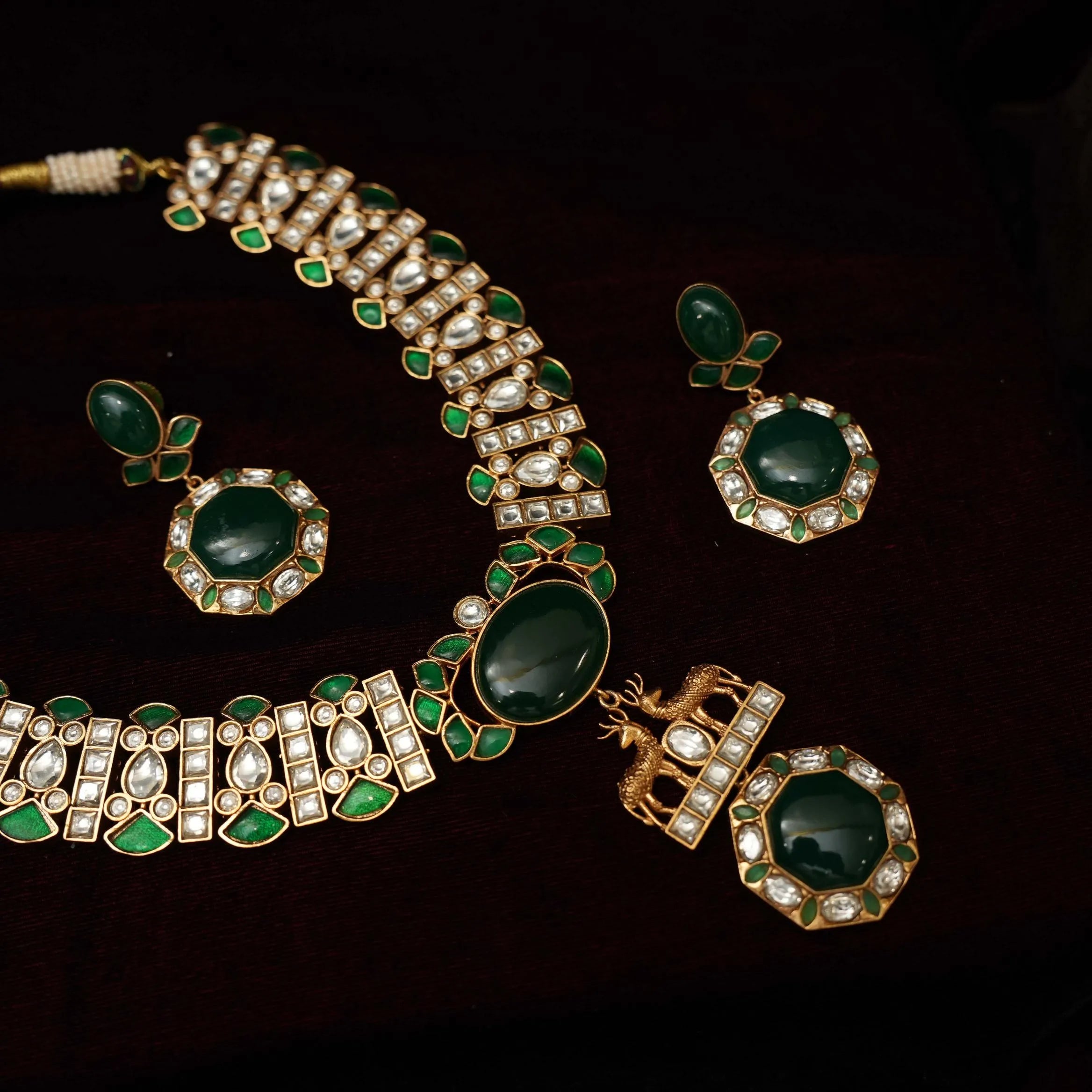 Ravy Victorian Necklace - Green - Rimli Boutique