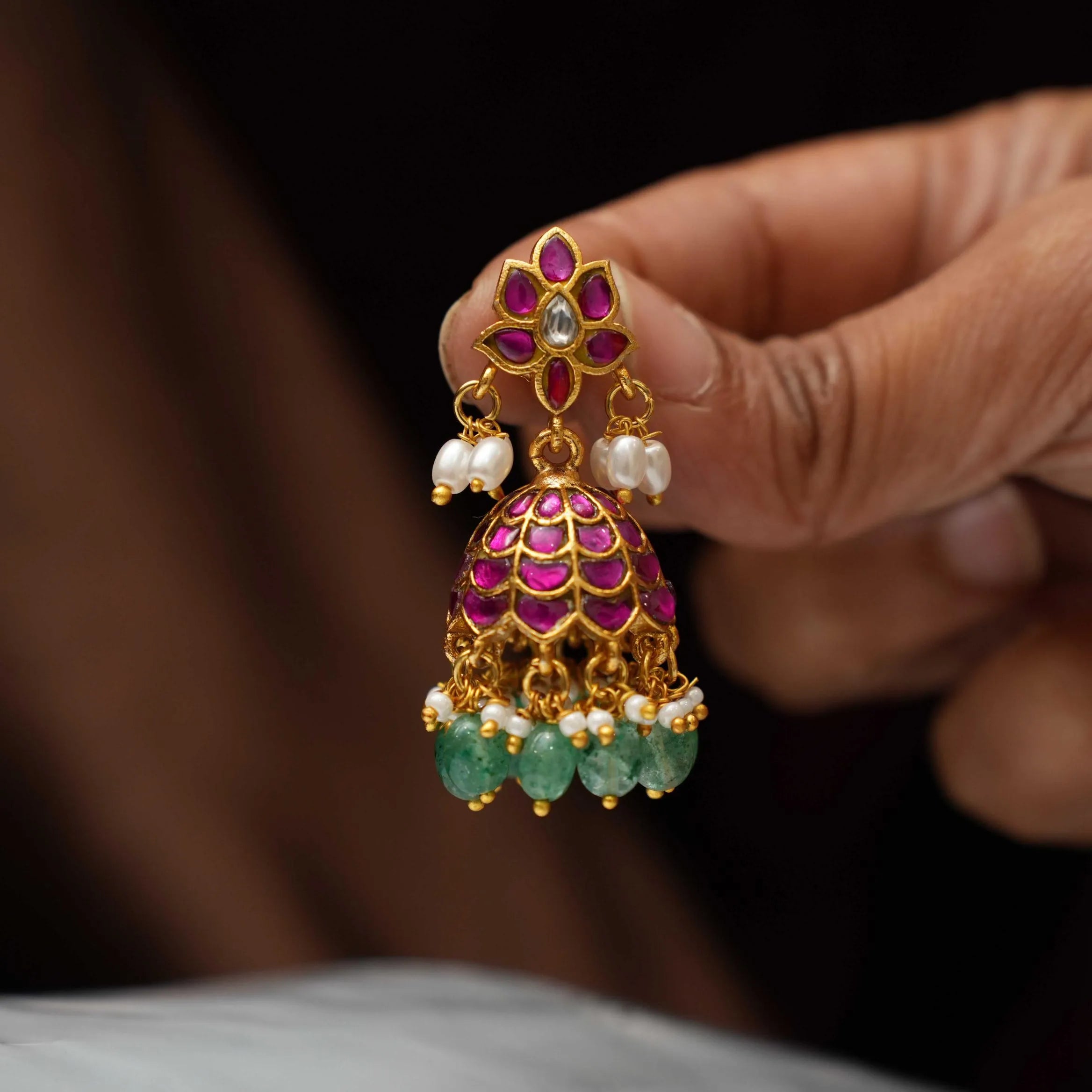 Reagen Polki Jhumka Earrings