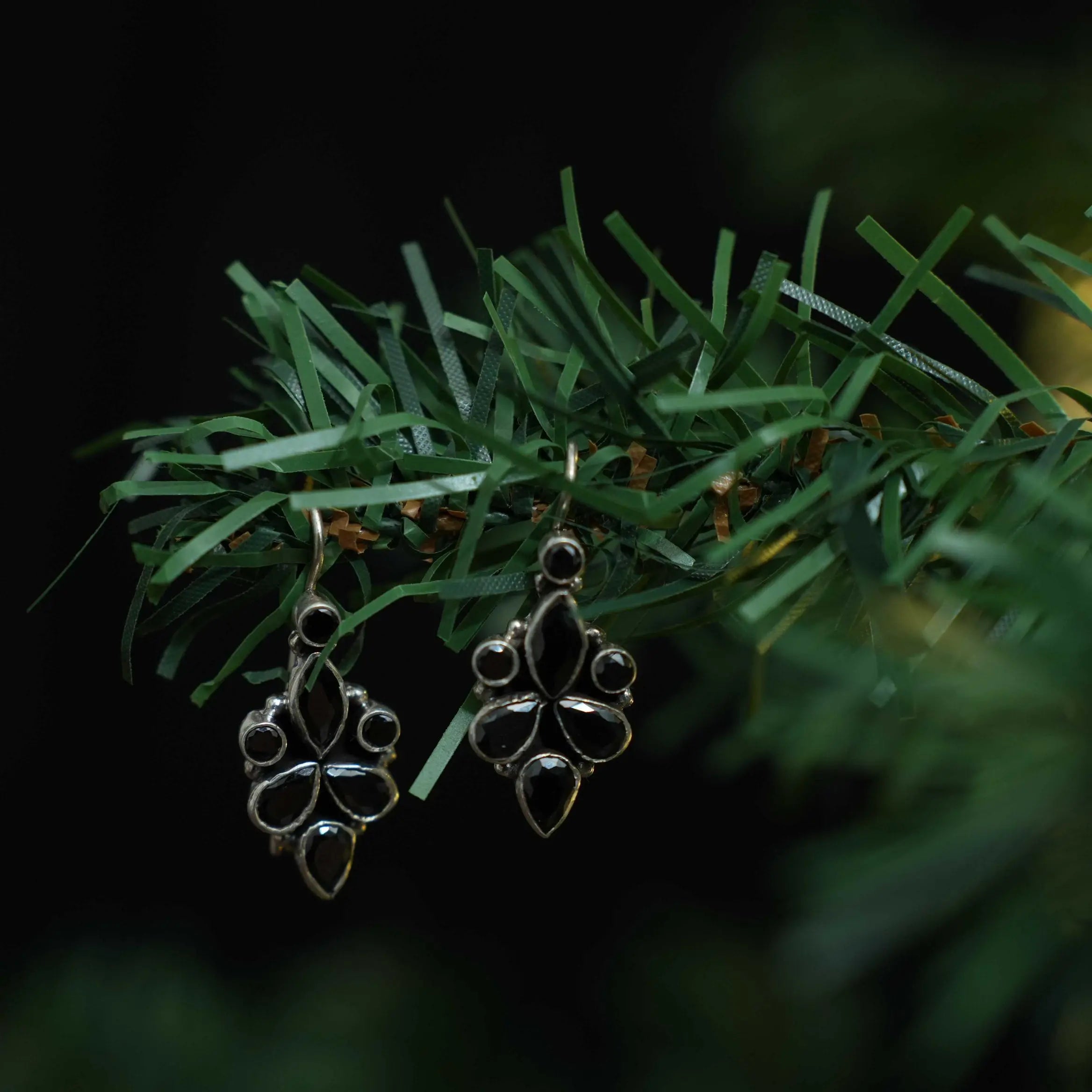 Reeva Silver Oxidised Earrings