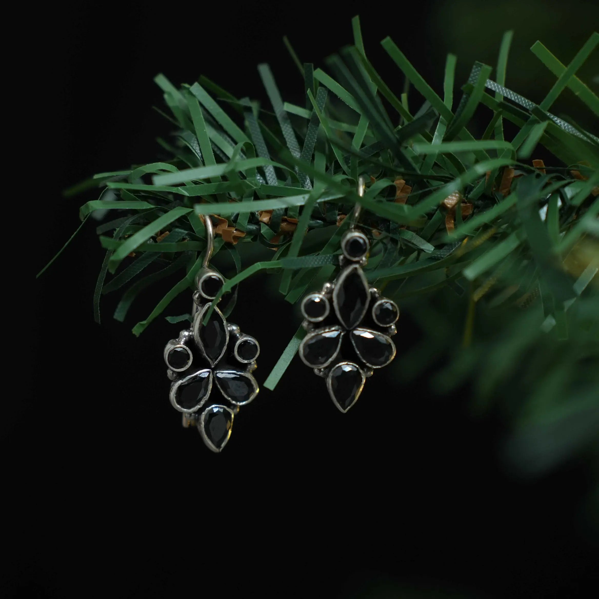 Reeva Silver Oxidised Earrings