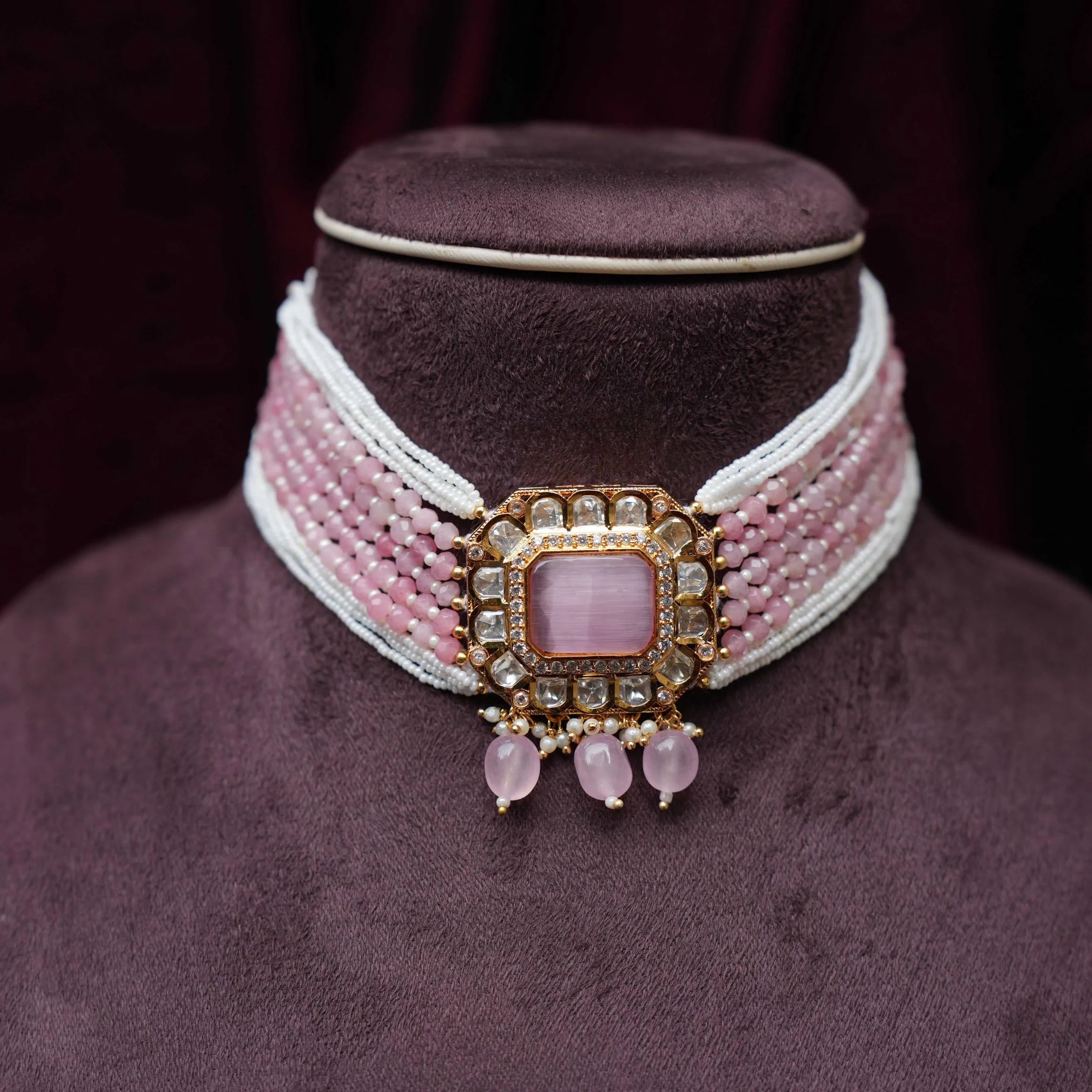 Renu Pearl Necklace - Pastel Pink