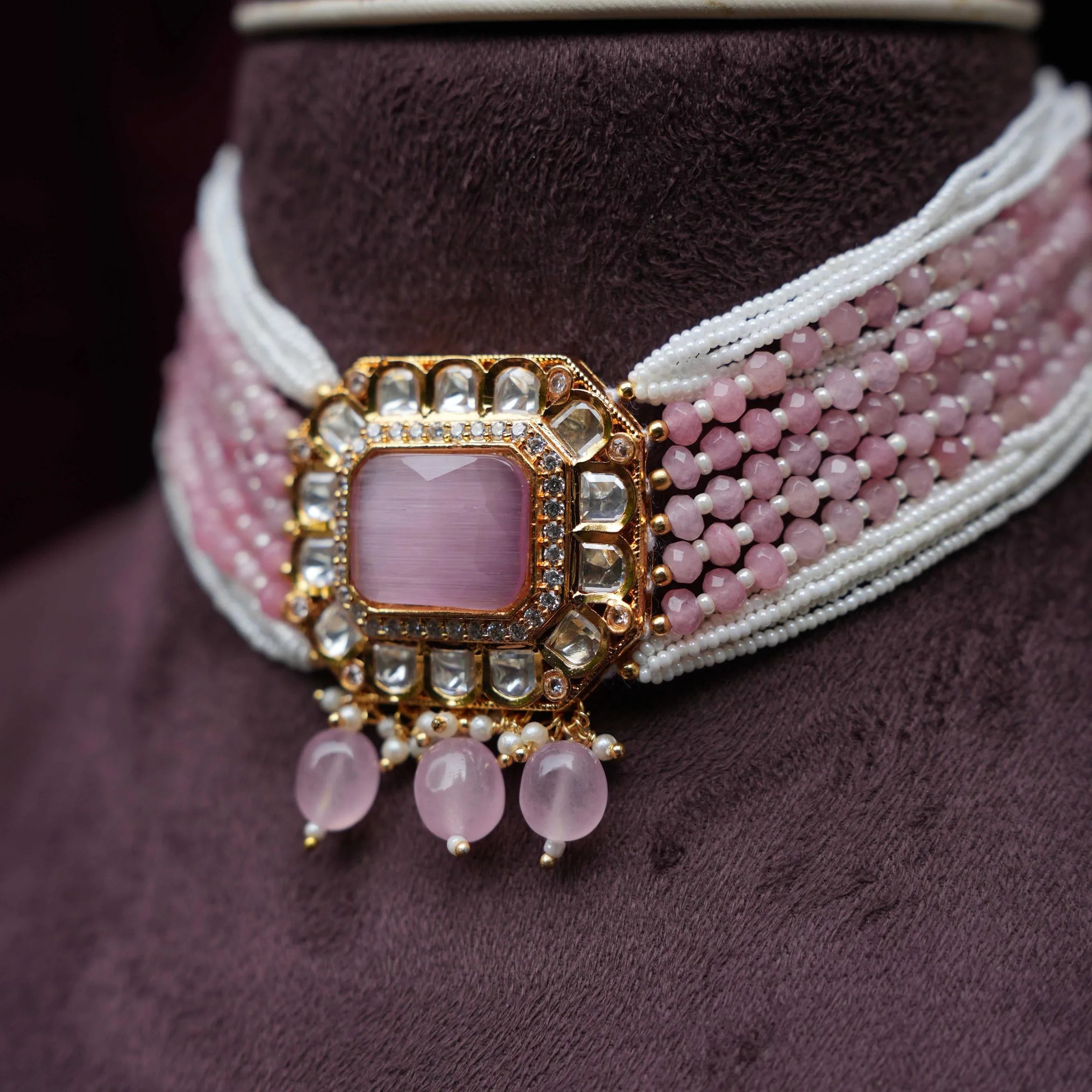 Renu Pearl Necklace - Pastel Pink