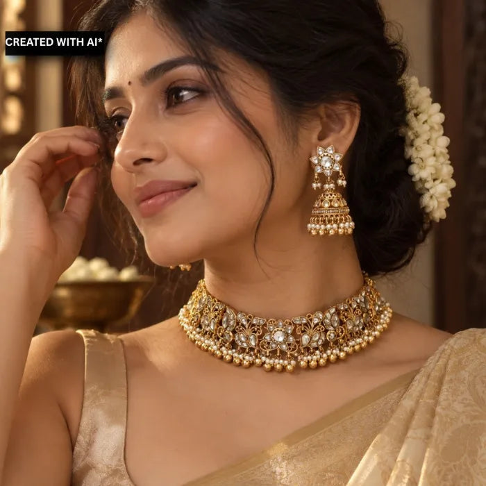 Renuka Polki Pearl Choker