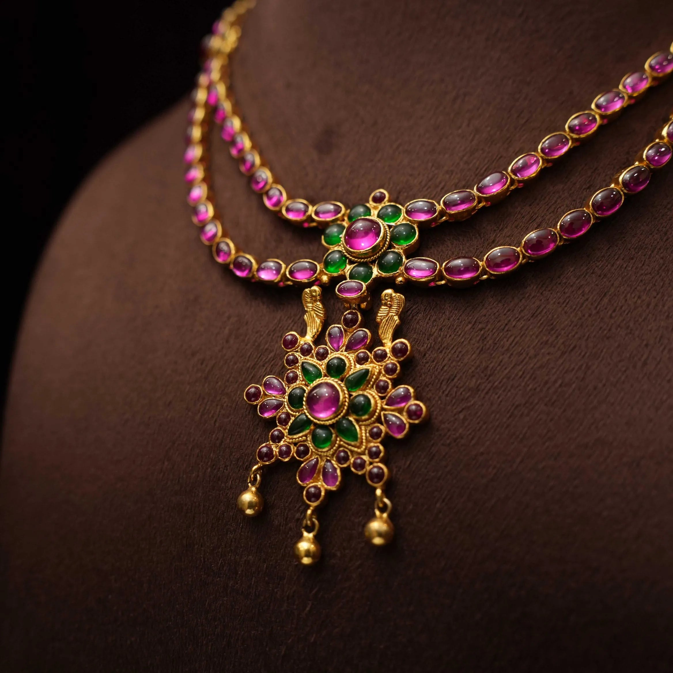 Reva Layered Kemp Necklace Set