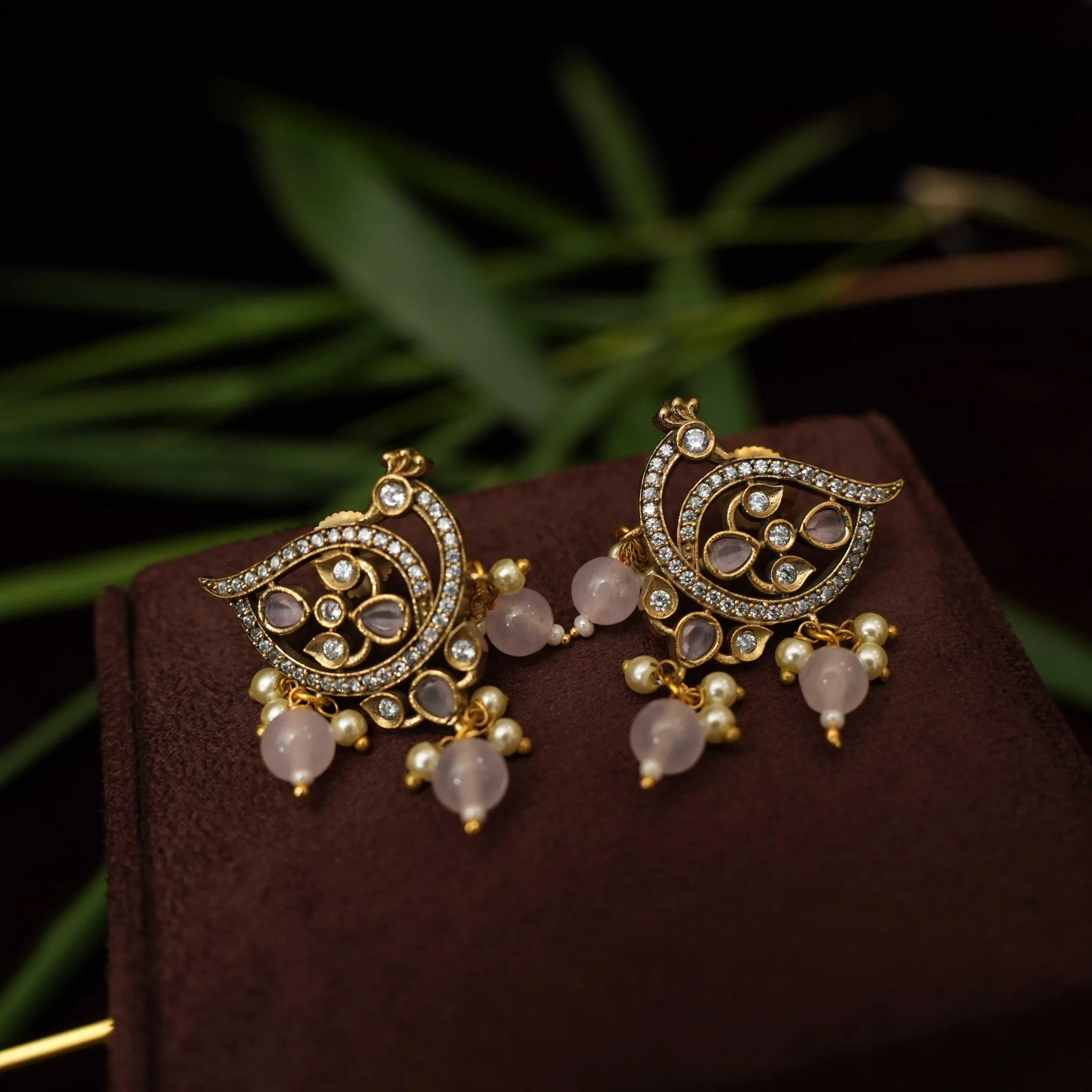 Reva Polki Beaded Necklace - Pastel Pink - Rimli Boutique