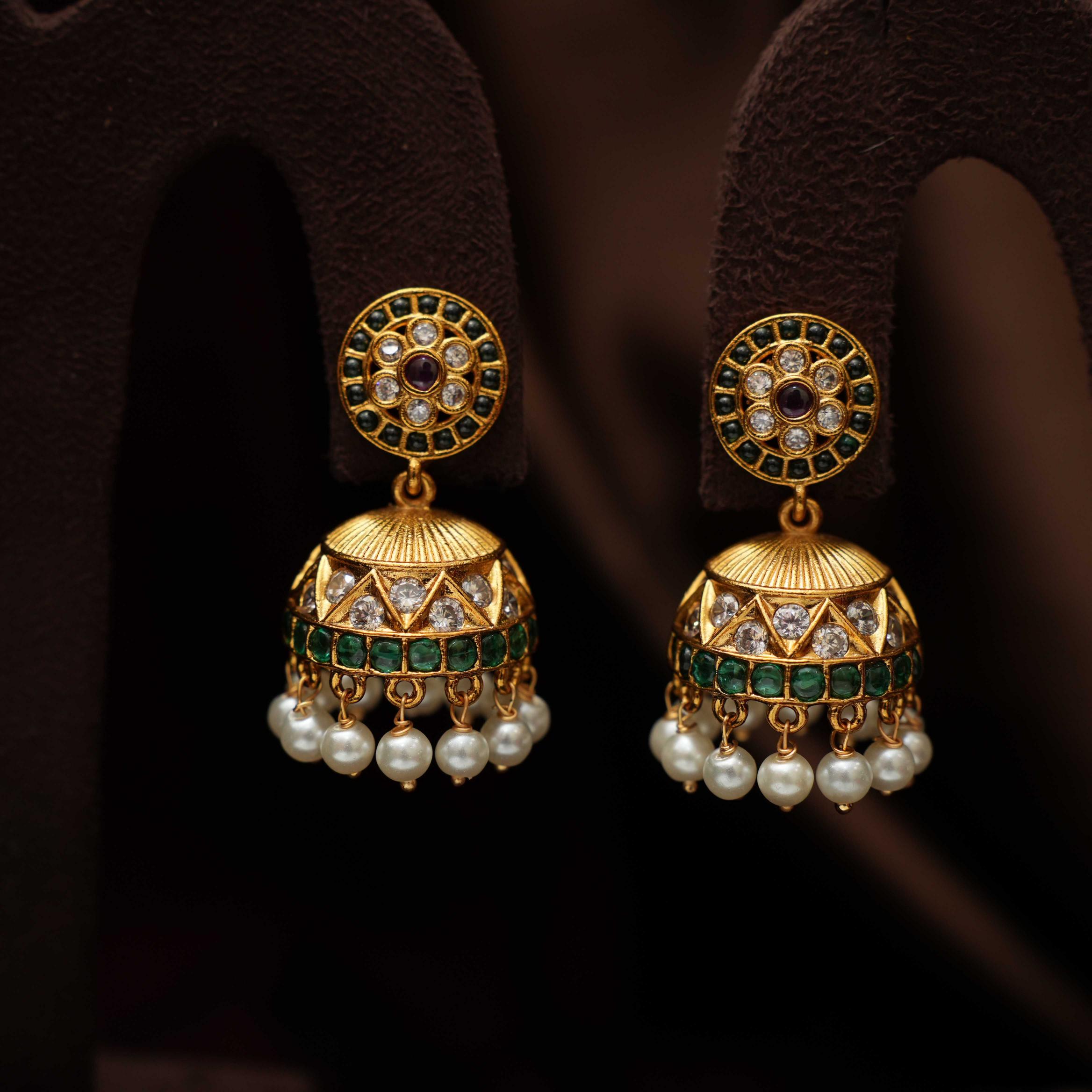 Revati Antique Choker - Green & Red