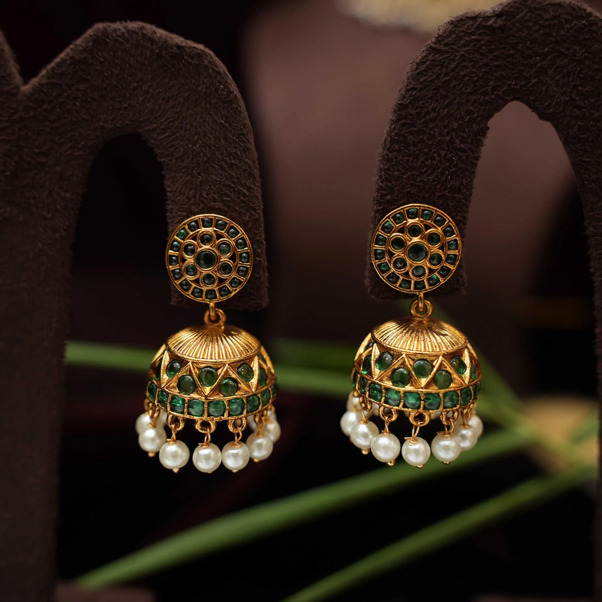 Revati Antique Choker - Green