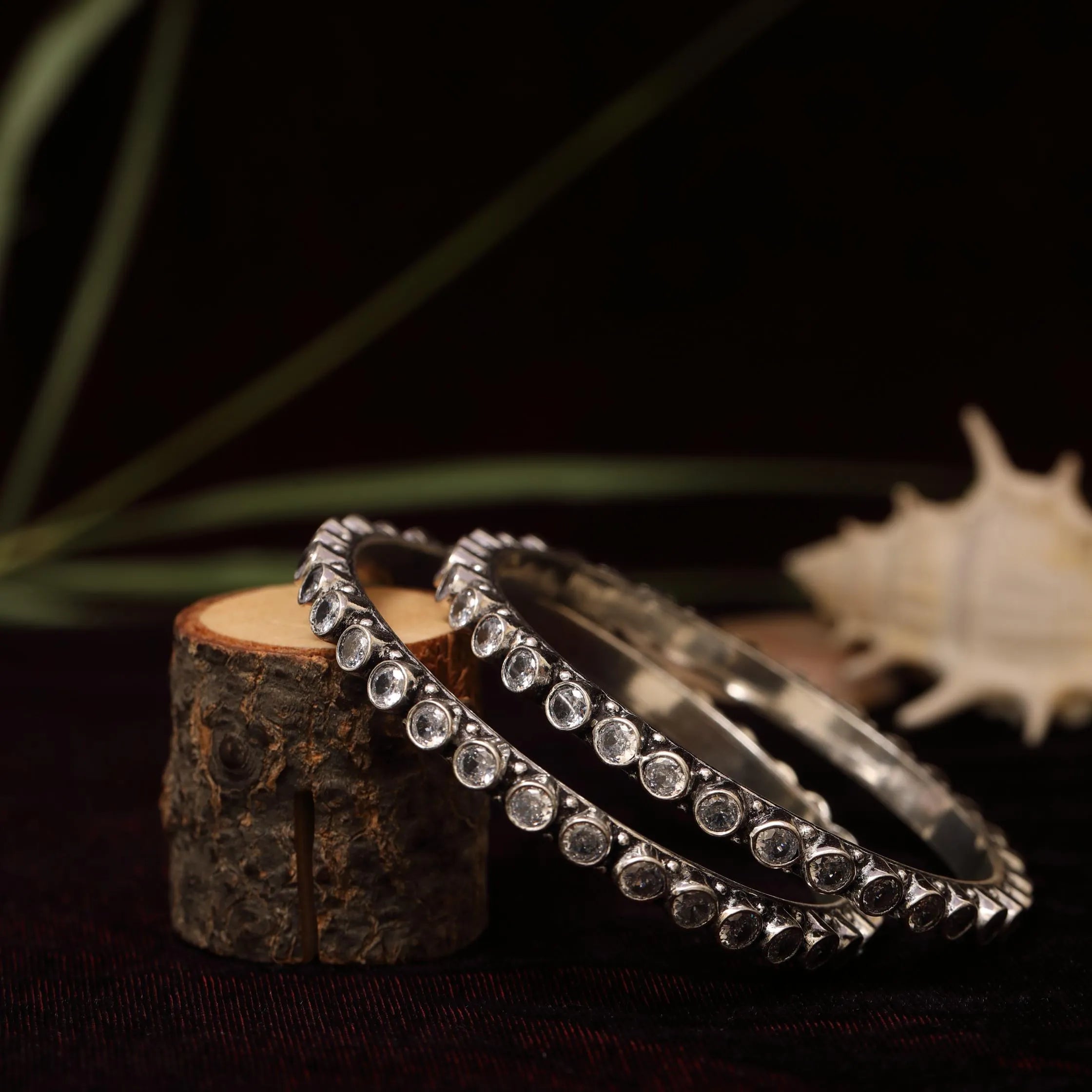 Rimi Silver Oxidised Bangle - Rimli Boutique