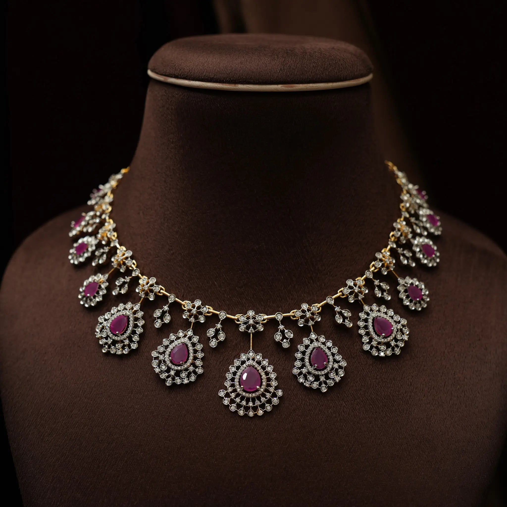 Rina Zircon Necklace - Pastel Pink