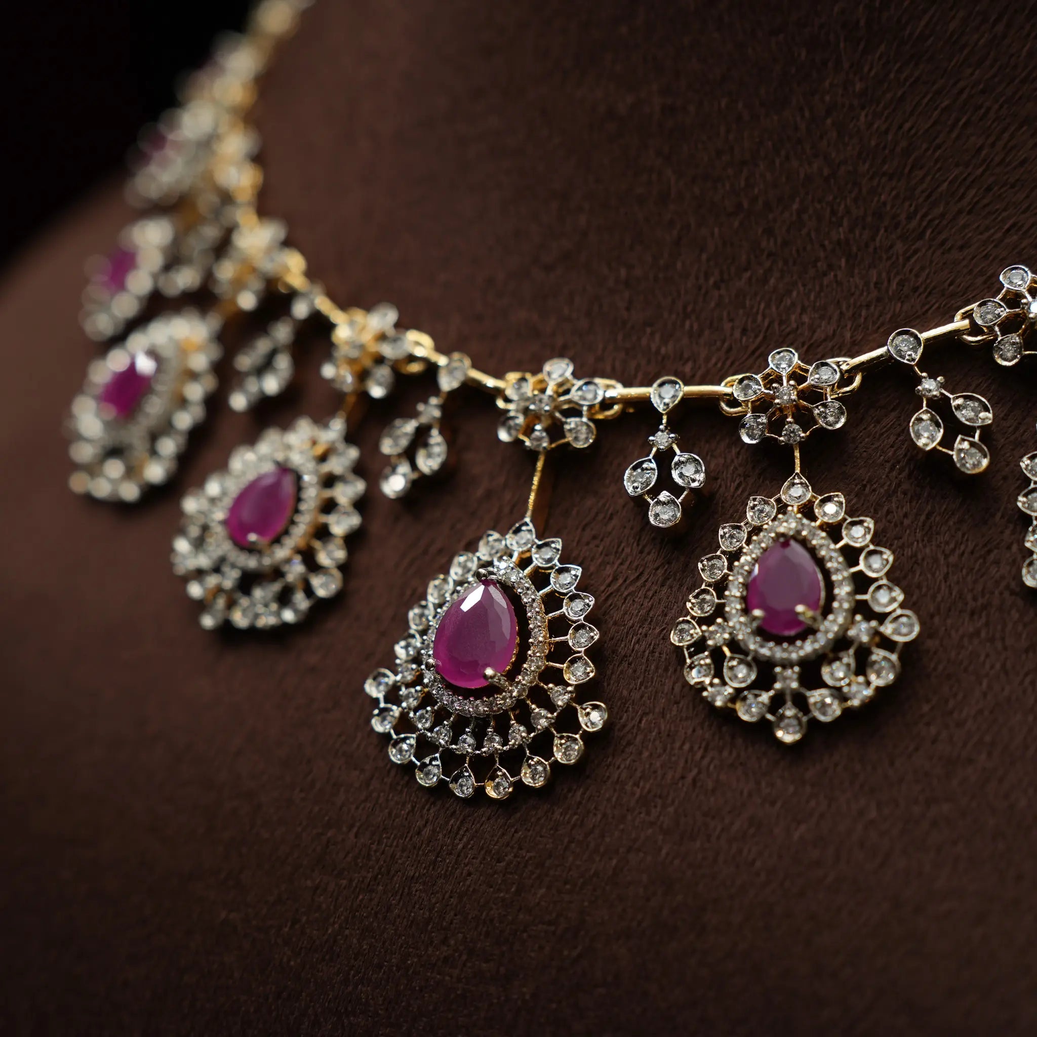 Rina Zircon Necklace - Pastel Pink