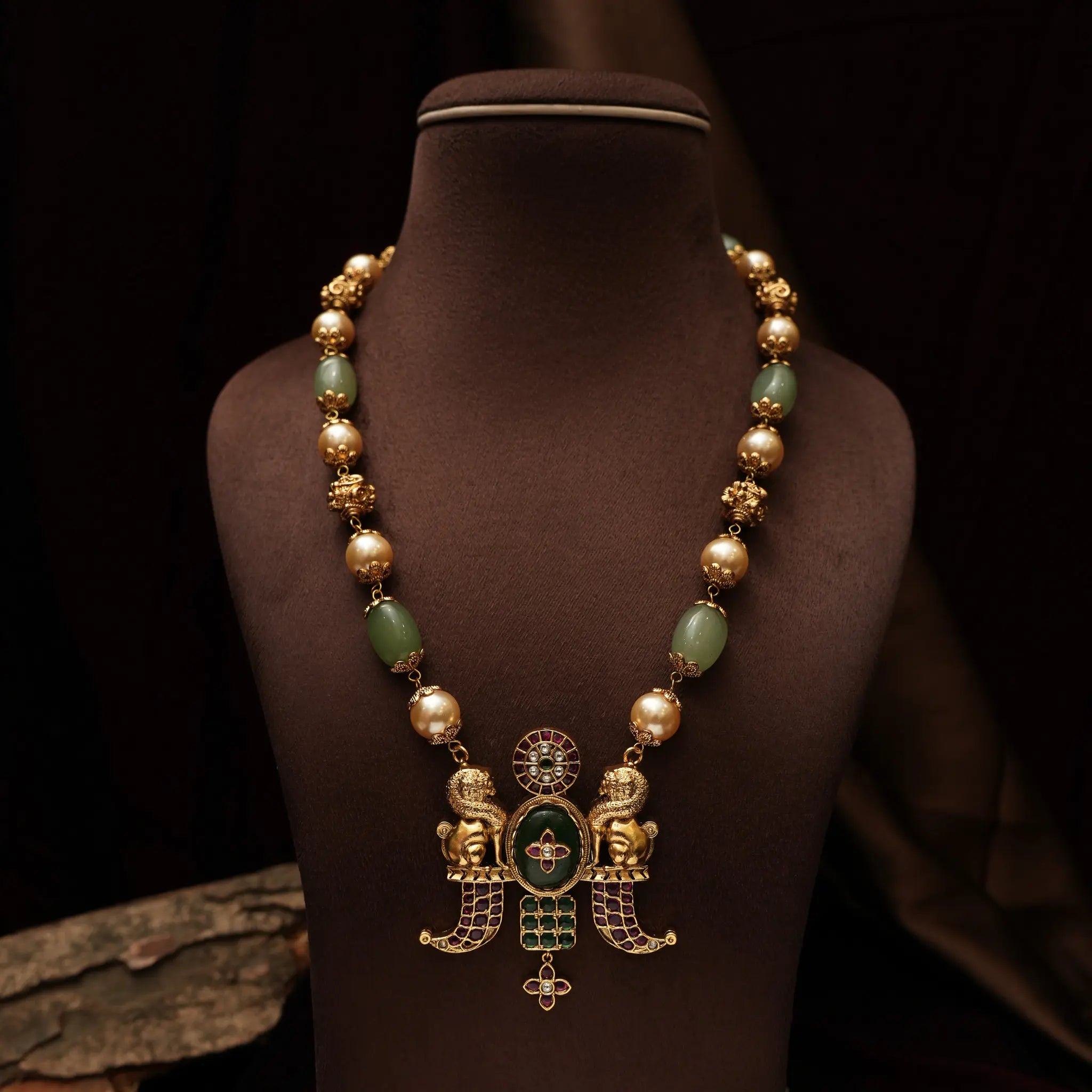 Riva Beaded Polki Necklace