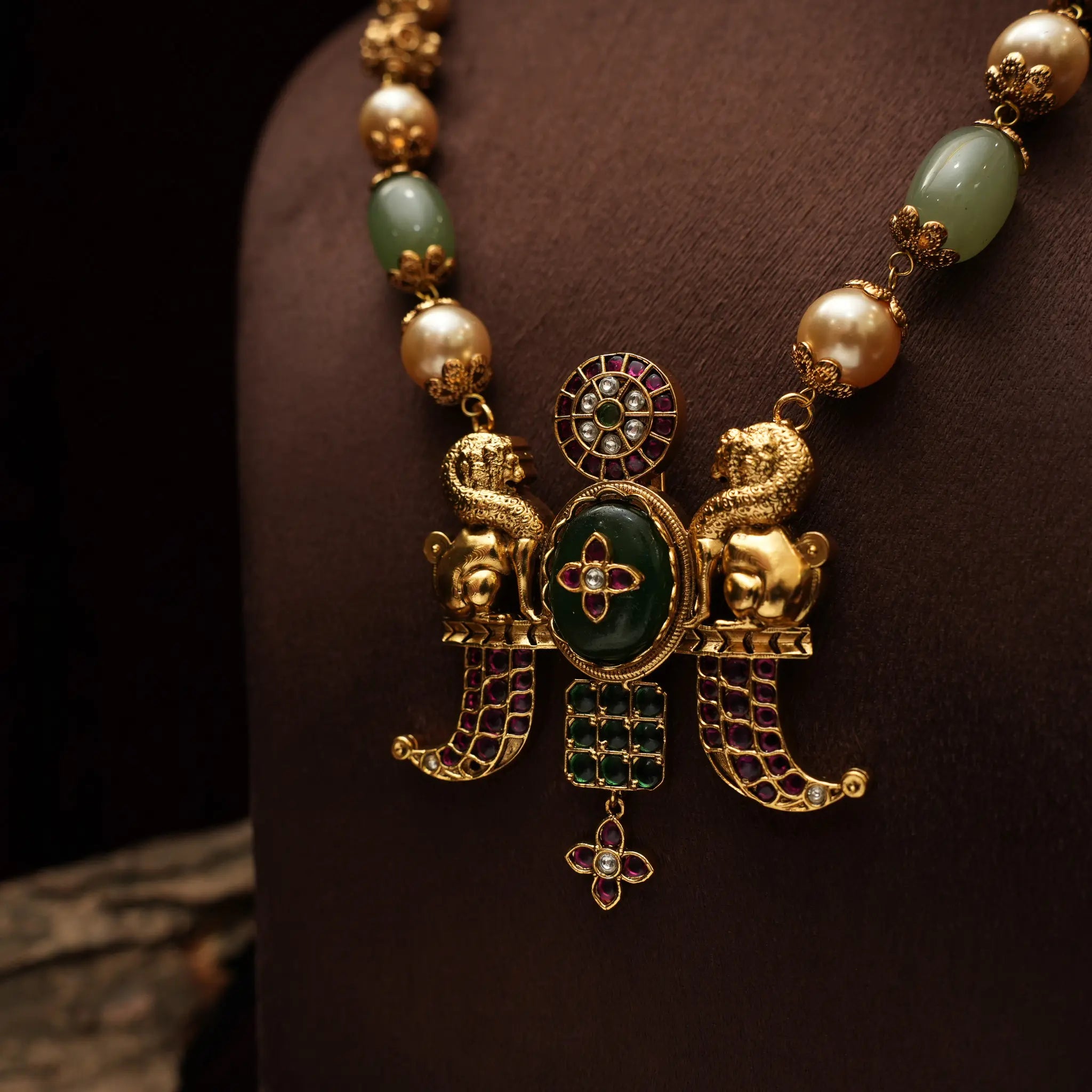 Riva Beaded Polki Necklace