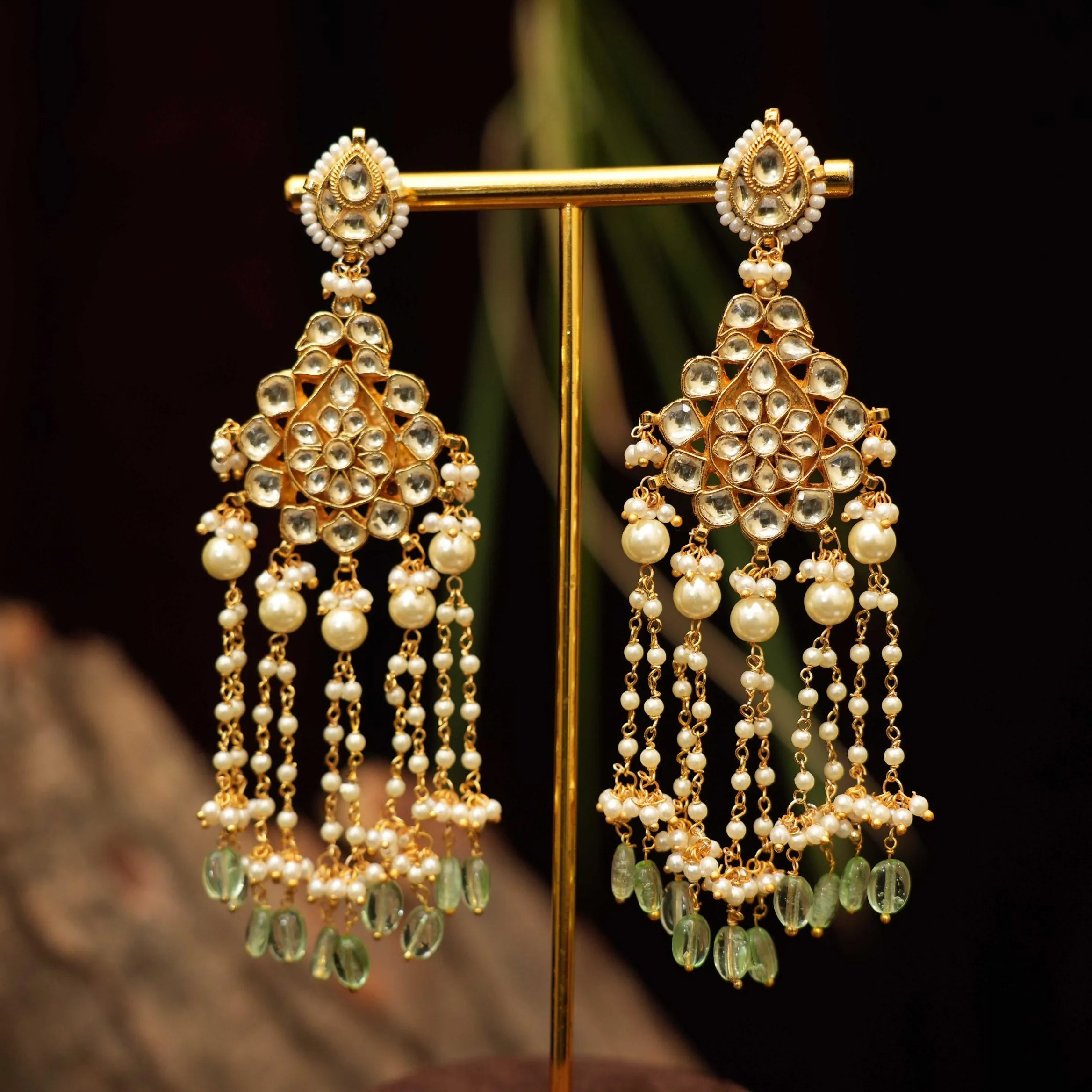 Riva Polki Tassel Earrings