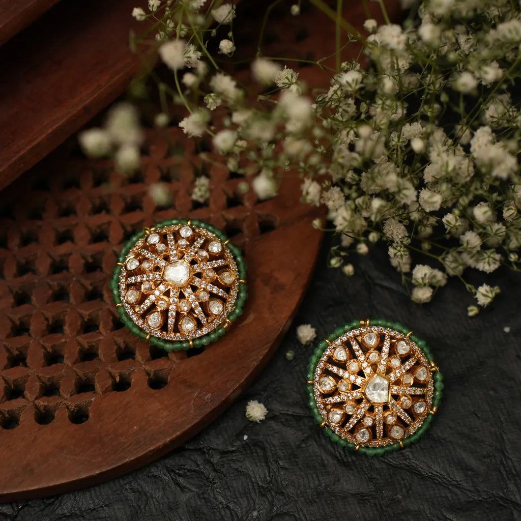 Rosie Polki Ear Stud - White