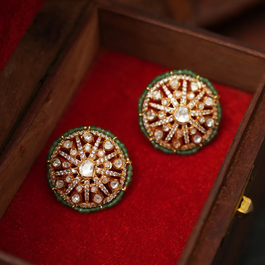 Rosie Polki Ear Stud - White