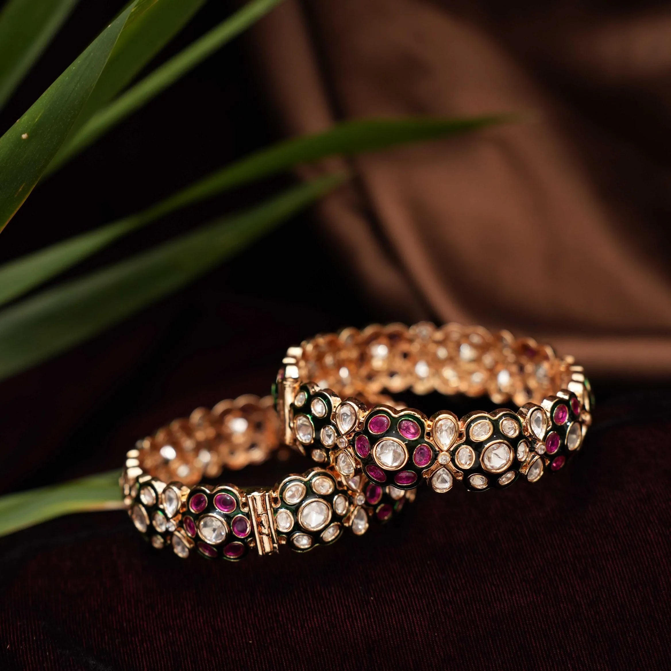 Ruby Kundan Bangles
