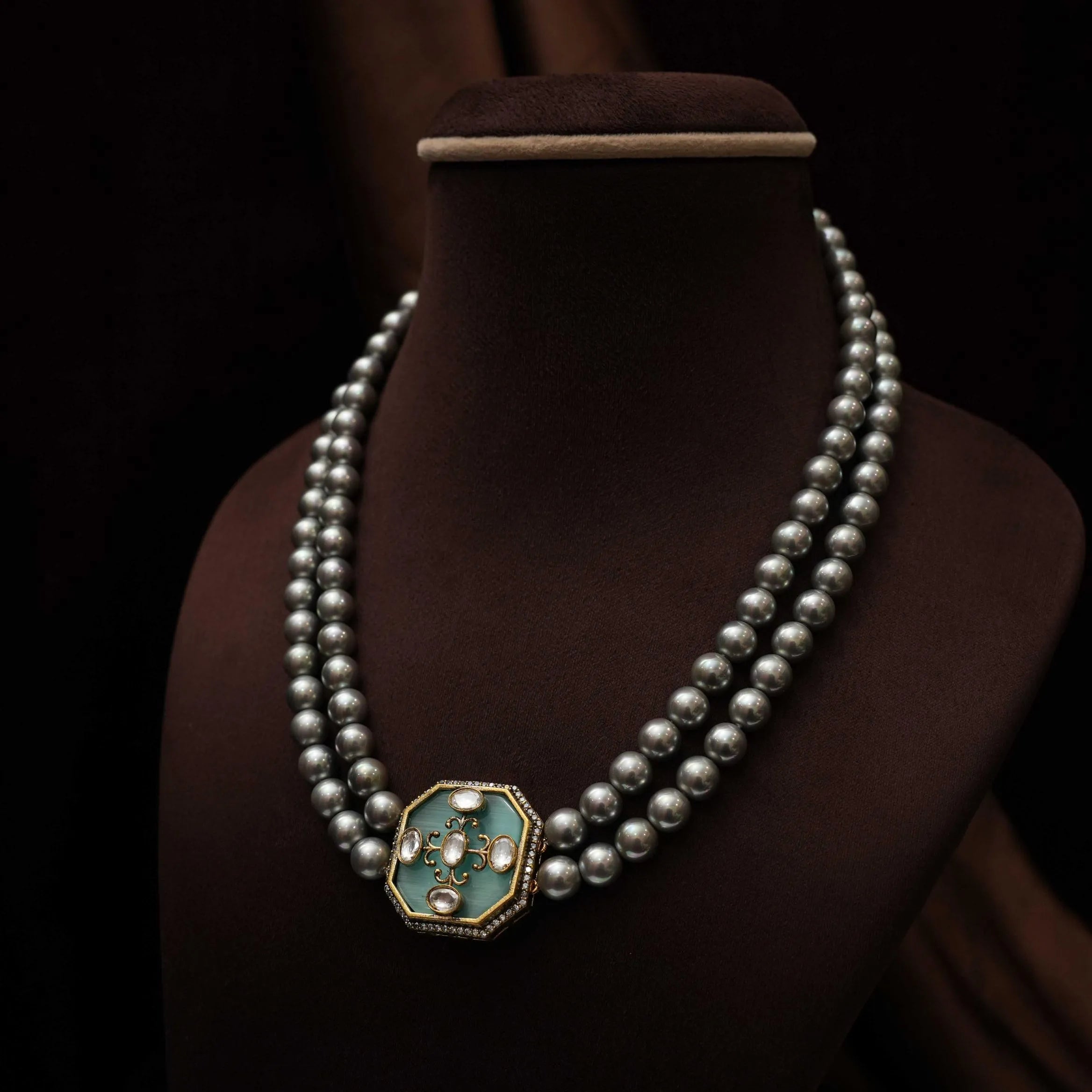 Ruchira Beaded Necklace - Grey