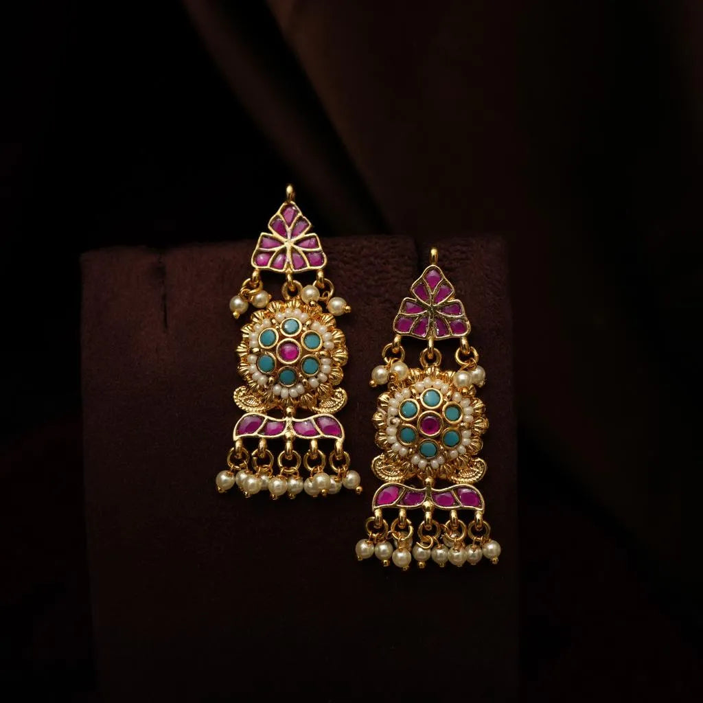 Rupinder Polki Choker - Reddish Pink