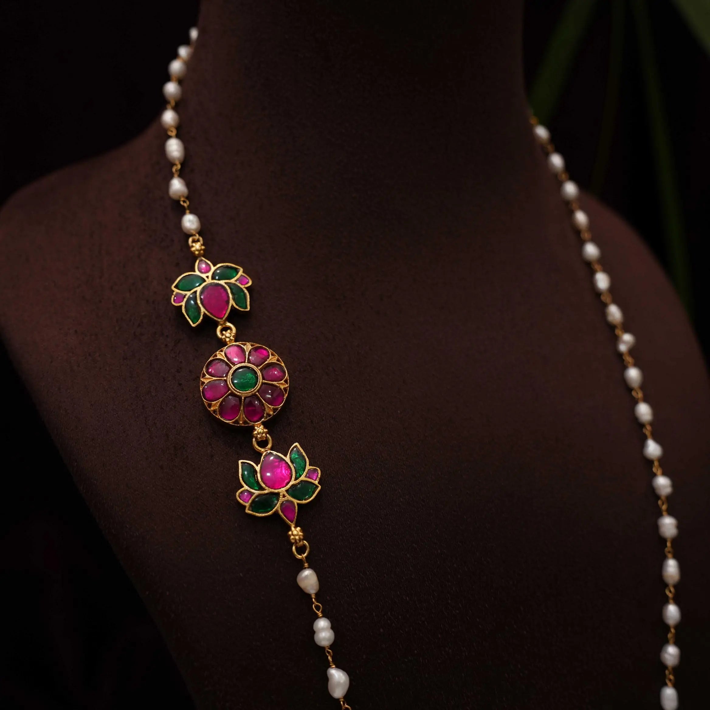 Rusha Silver Mugappu Chain - Beevi