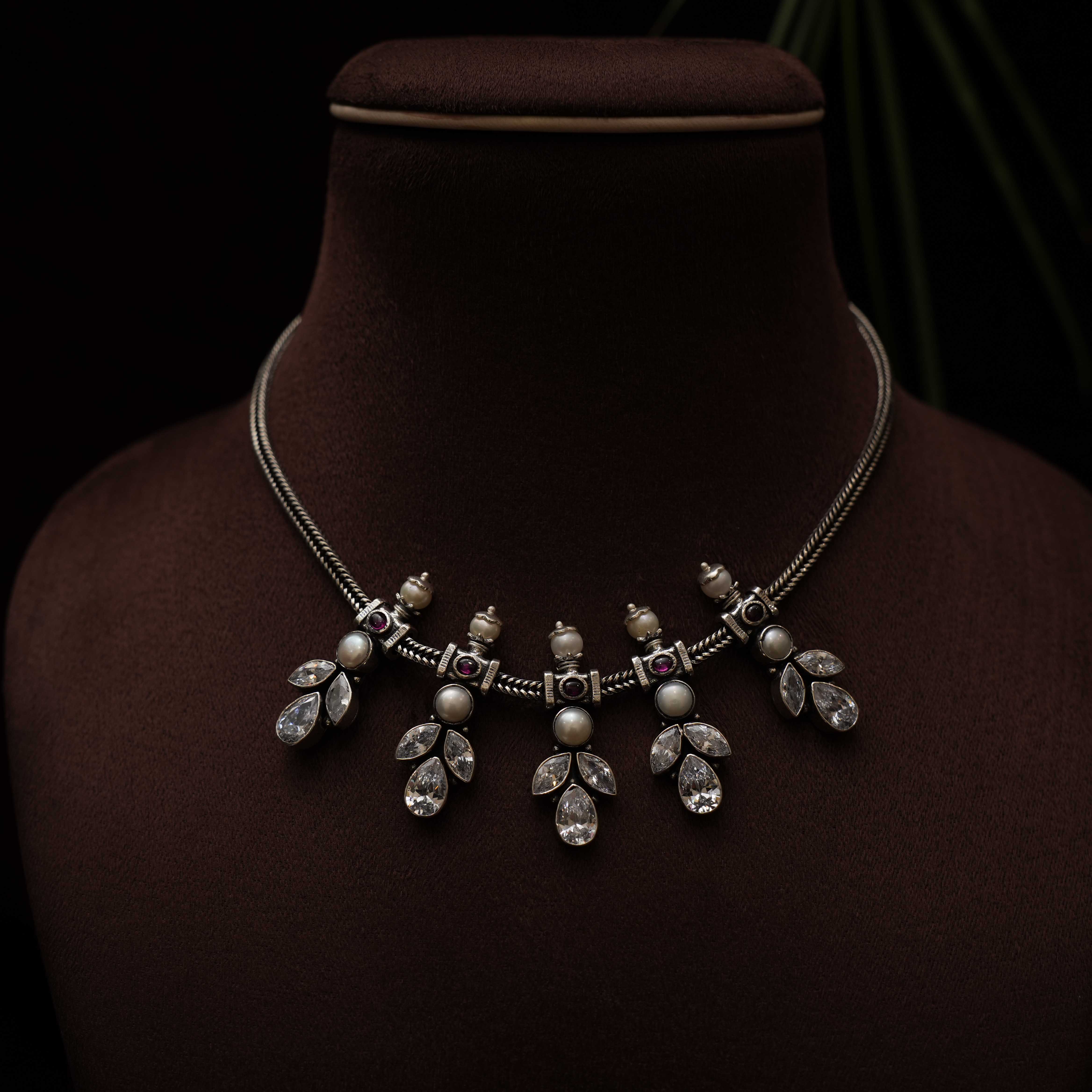 Neeraja Oxidised 925 Silver Necklace