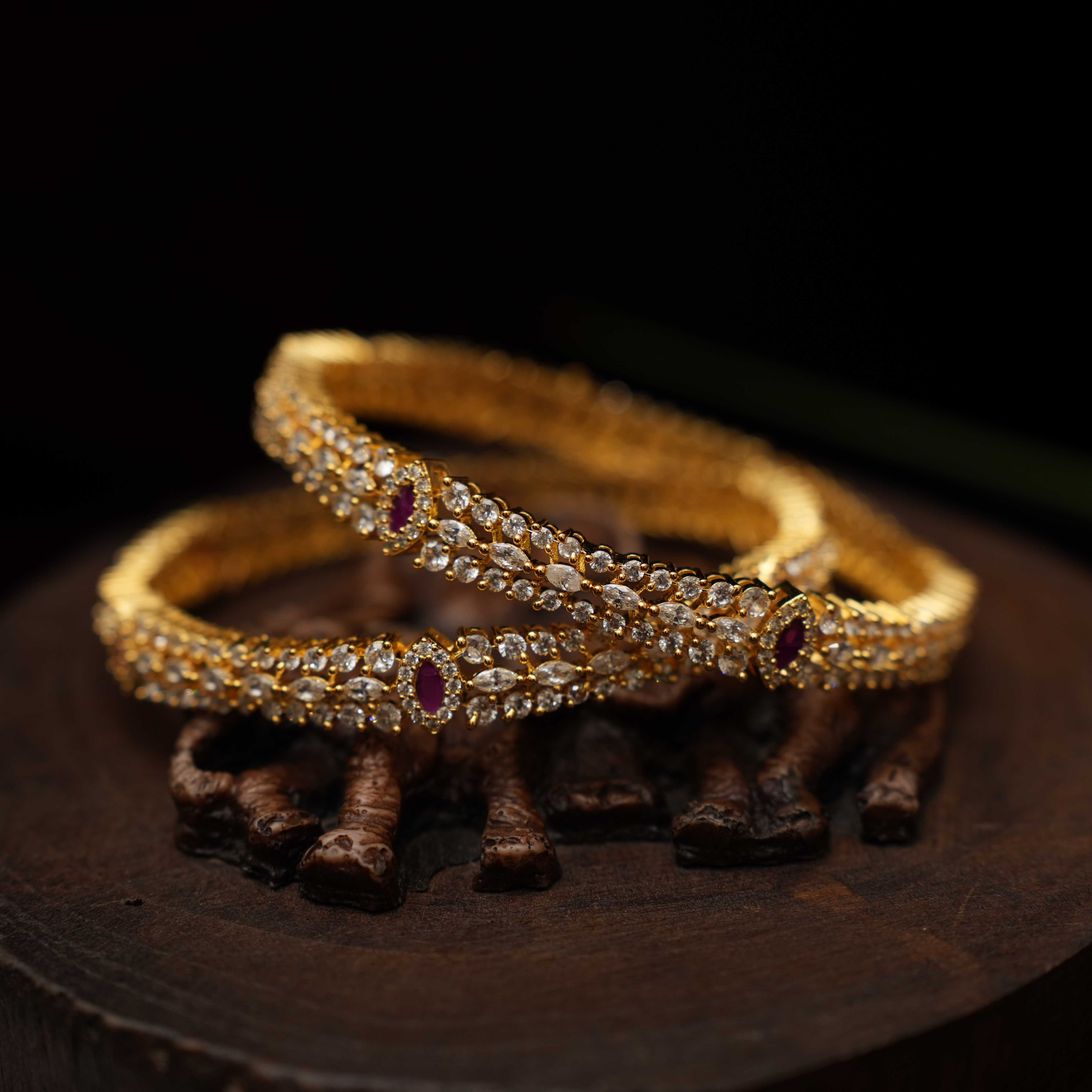 Layla Zircon Bangle (Pair) - Rimli Boutique