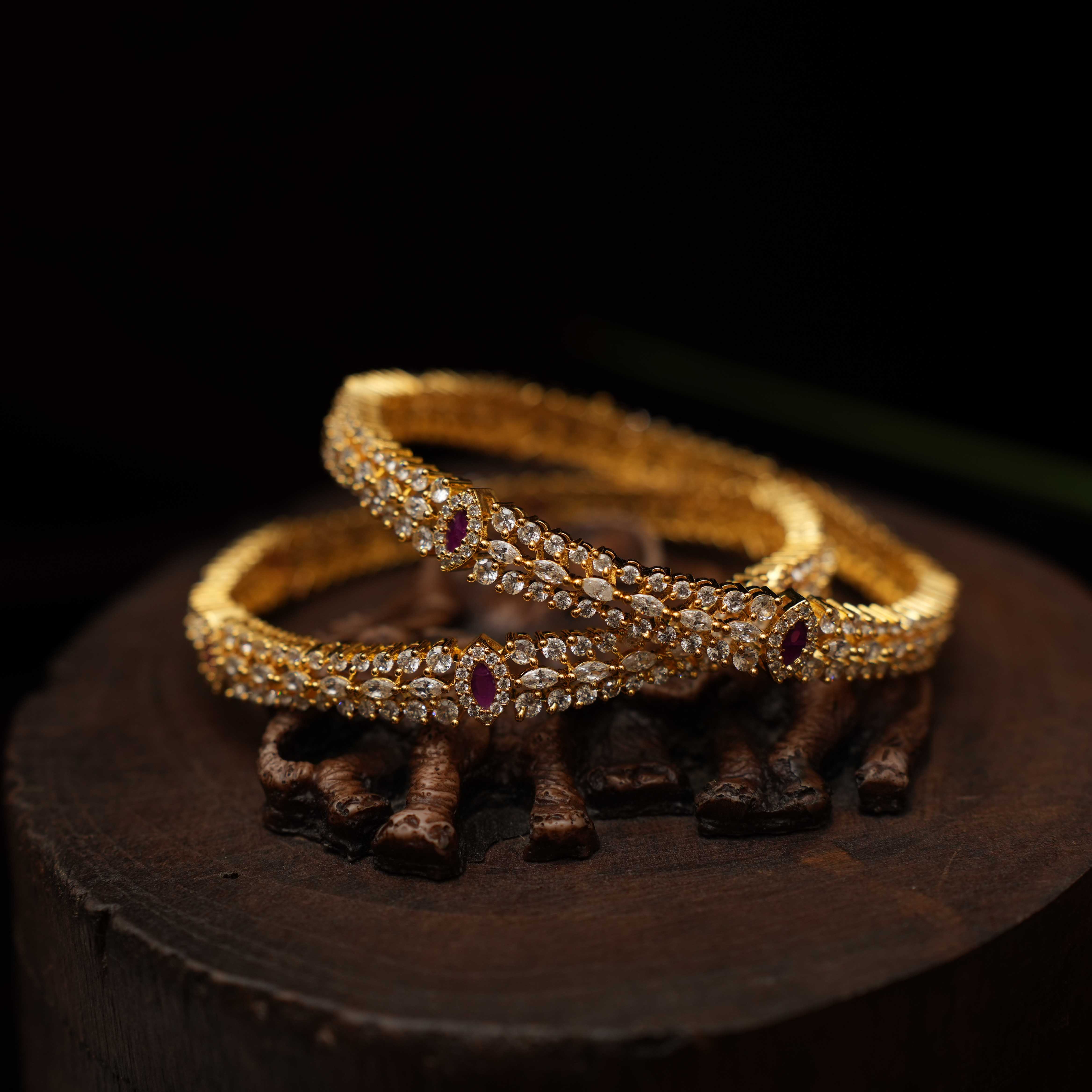 Layla Zircon Bangle (Pair) - Rimli Boutique