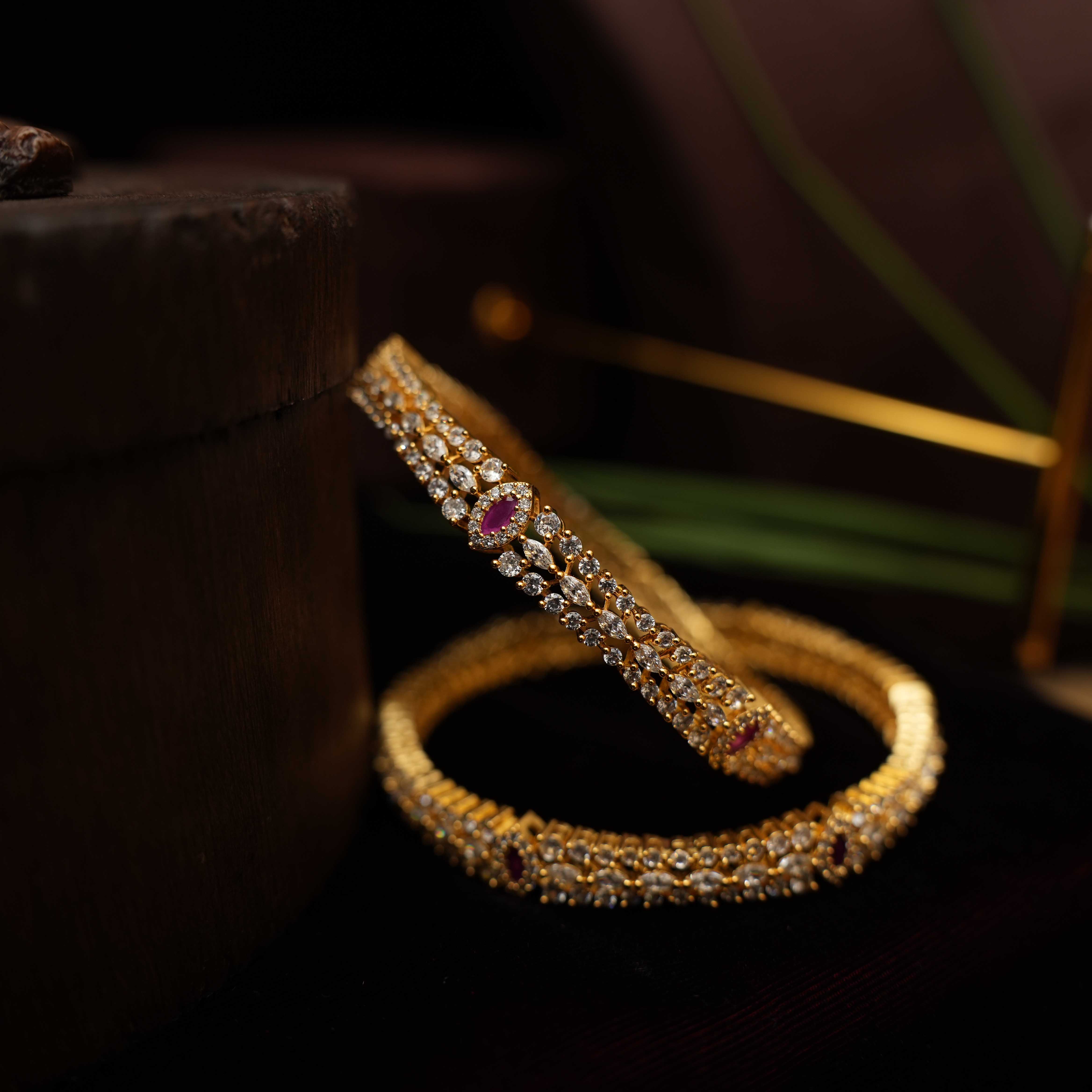 Layla Zircon Bangle (Pair) - Rimli Boutique