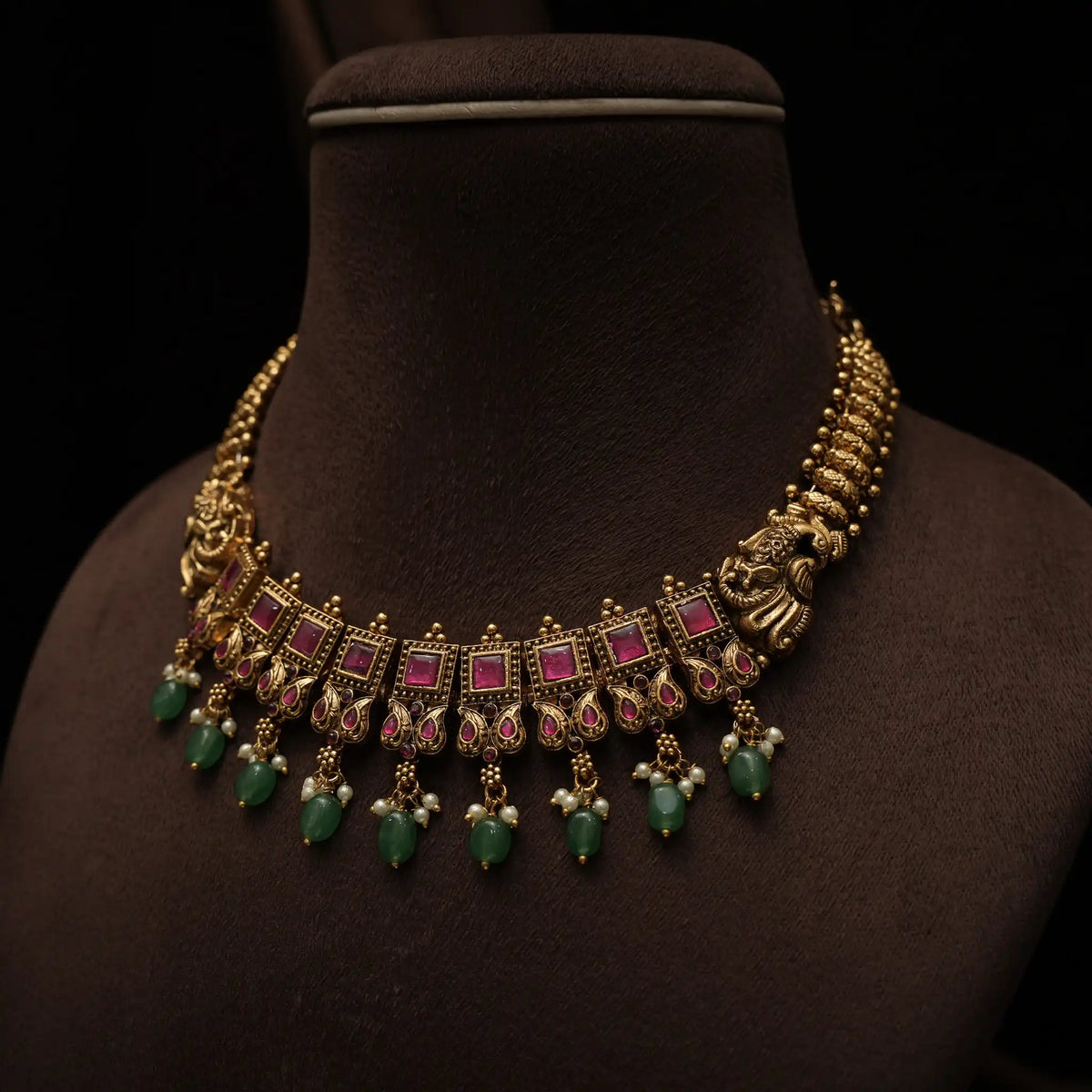 Chandini Antique Necklace - Red