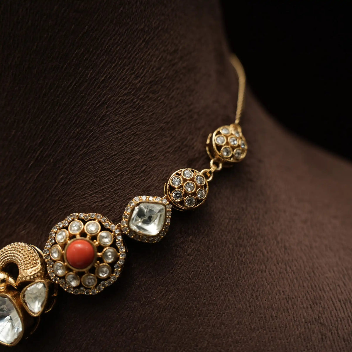 Madhvi Polki Necklace - Turquoise