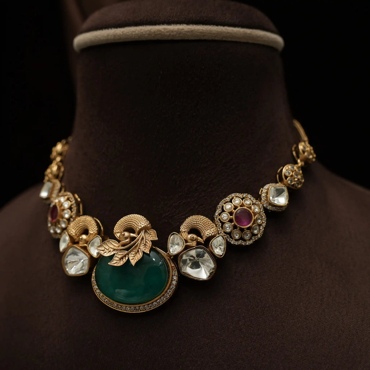 Madhvi Polki Necklace - Green