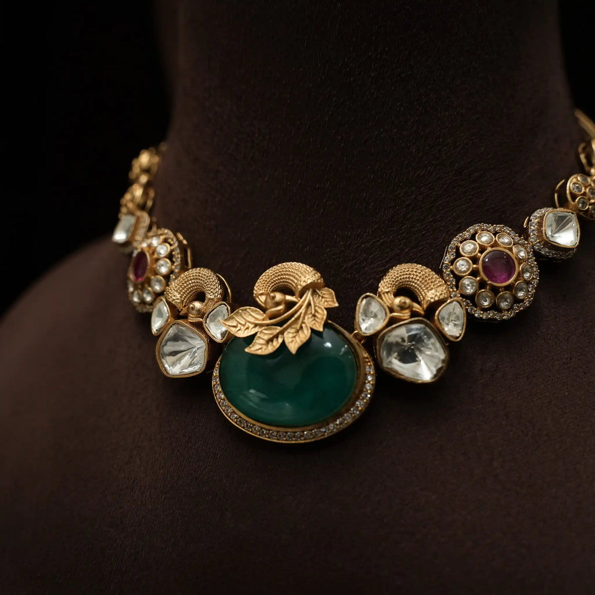 Madhvi Polki Necklace - Green