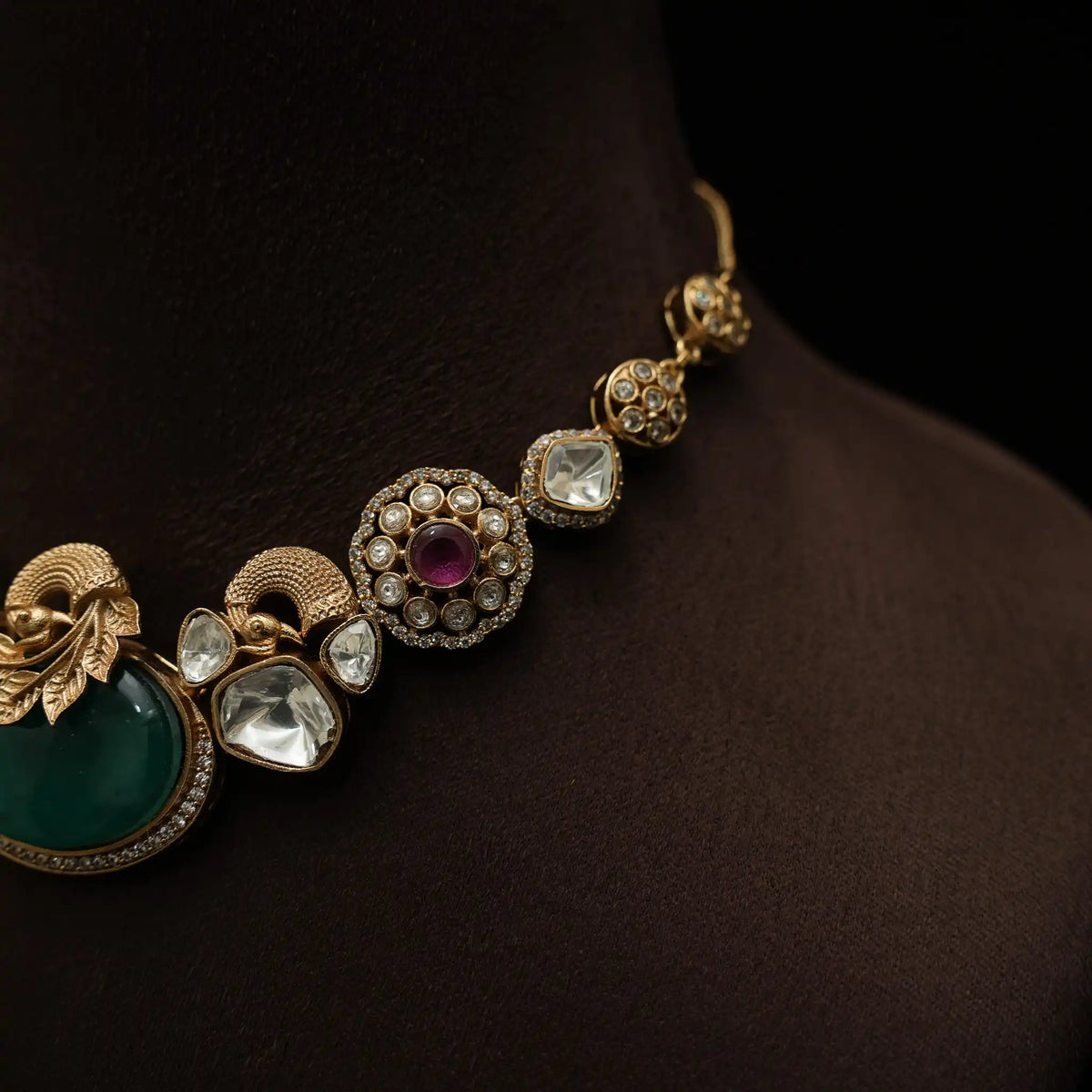 Madhvi Polki Necklace - Green
