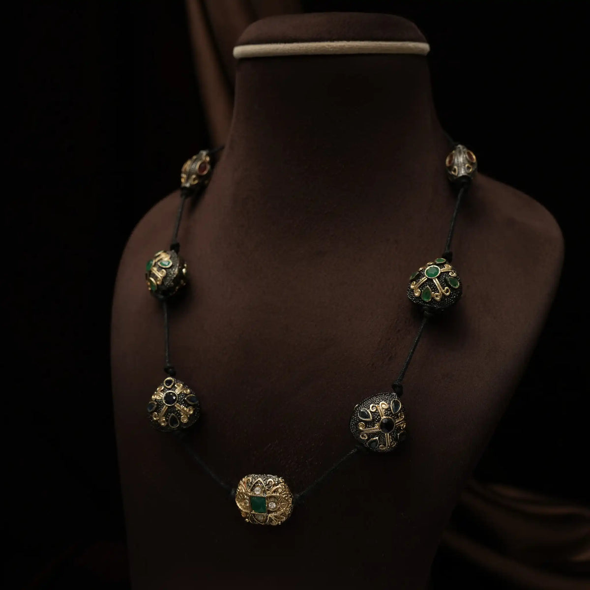 Kriti Dual Tone Beaded Necklace